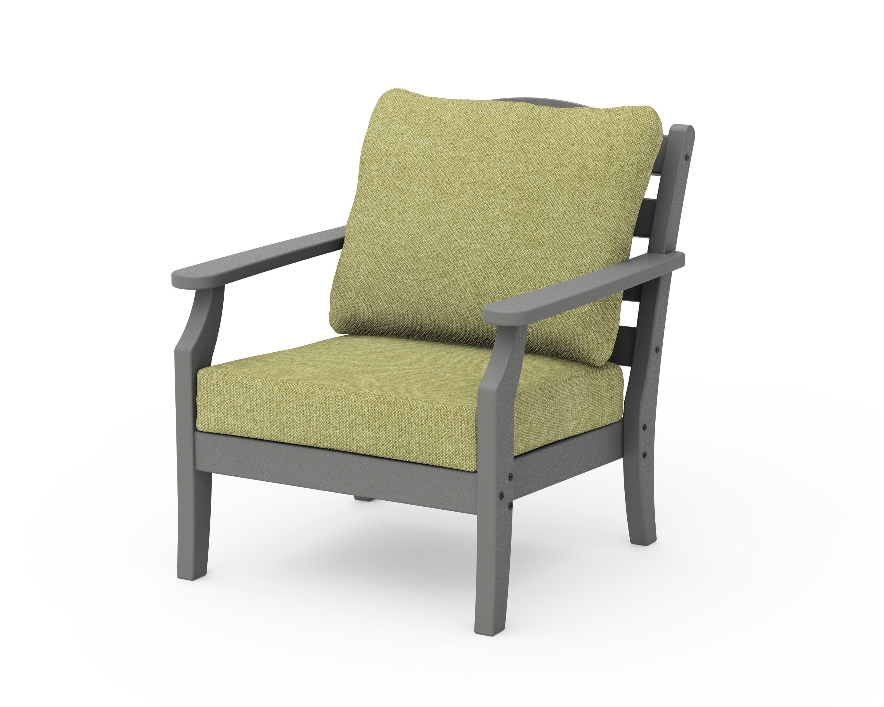 Savannah Deep Seating Chair in Slate Grey / Chartreuse Boucle