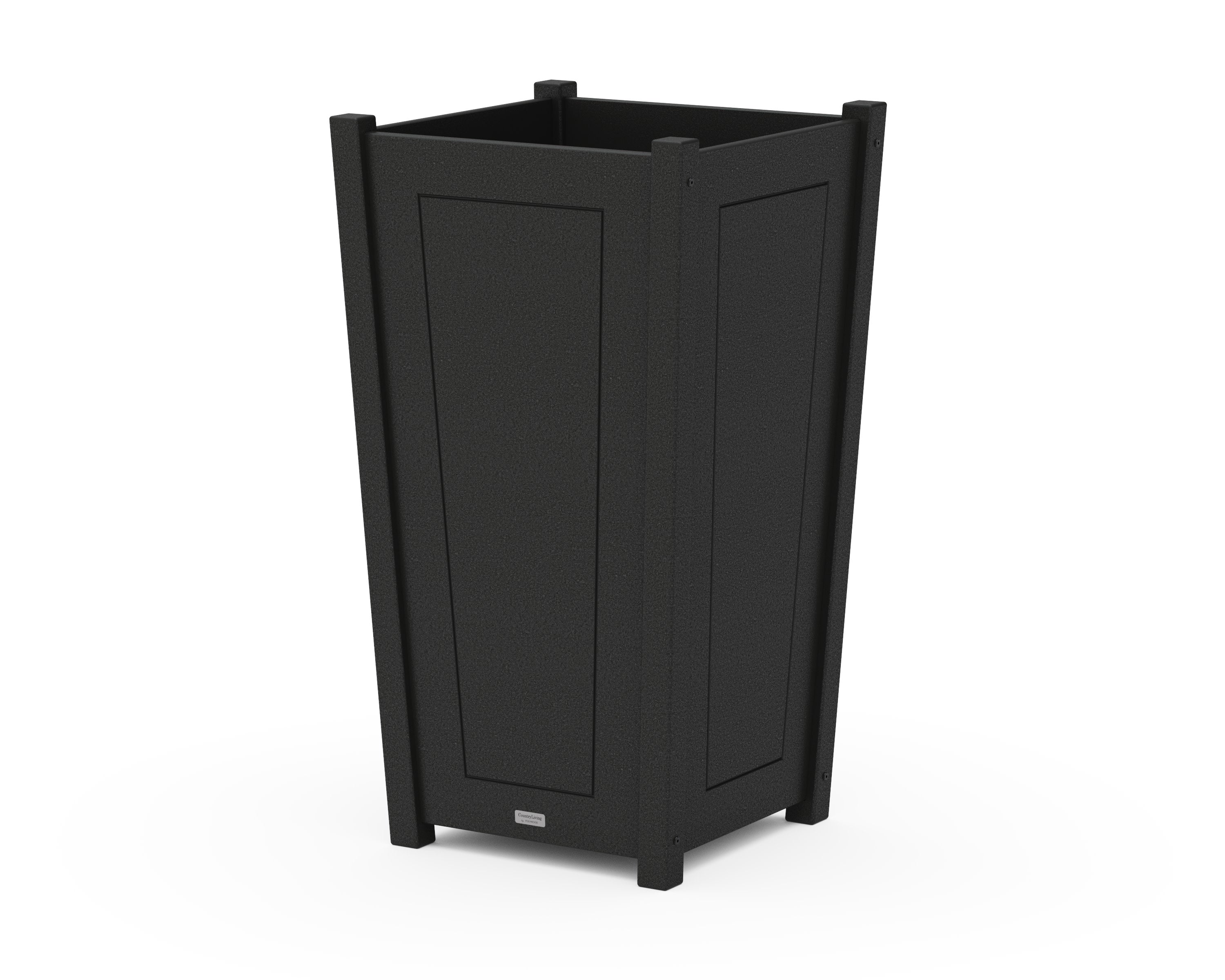 Country Living Large Tapered Square Tall Planter Box in Black