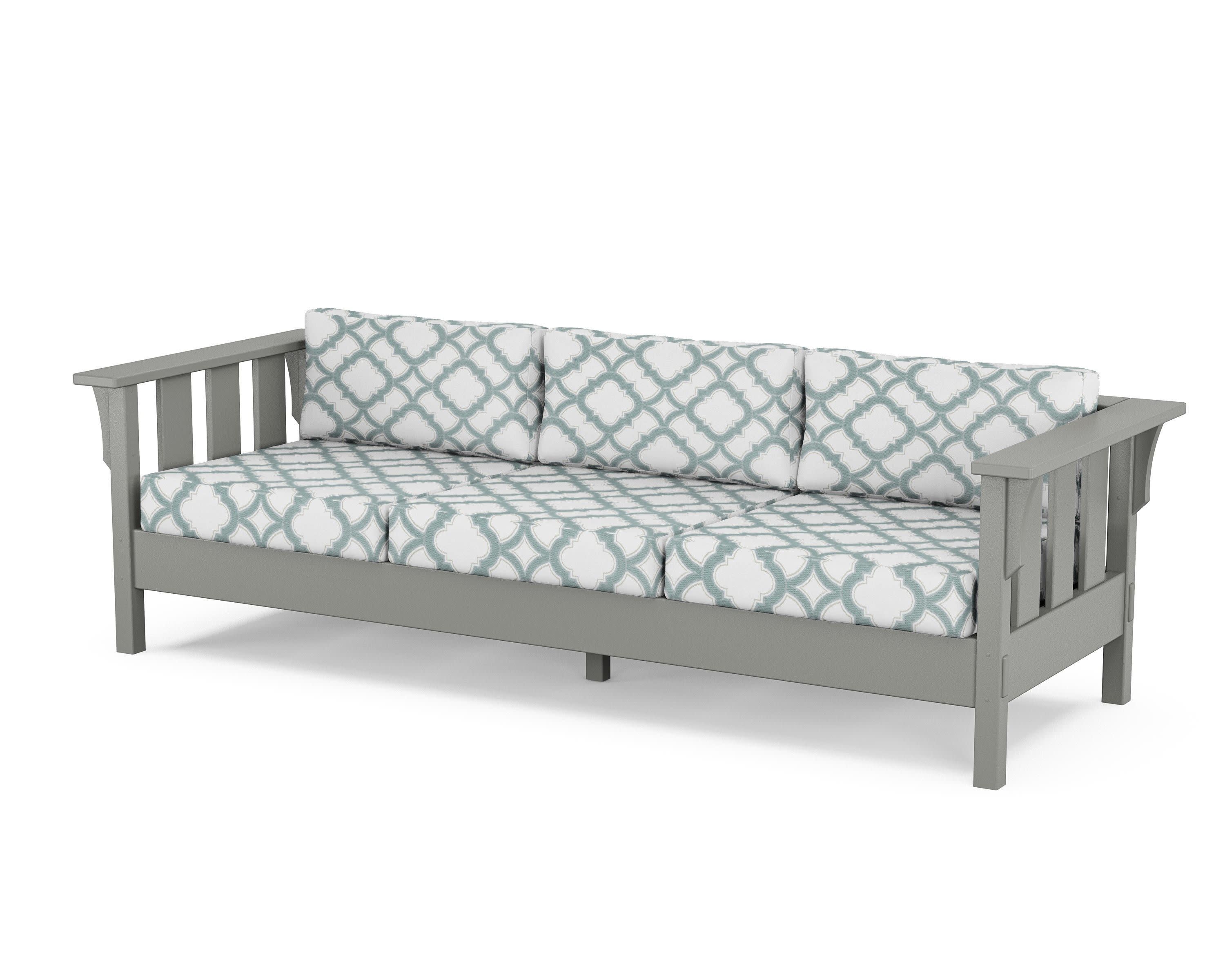 Acadia Deep Seating Sofa in Slate Grey / Trellis Glacier Spa
