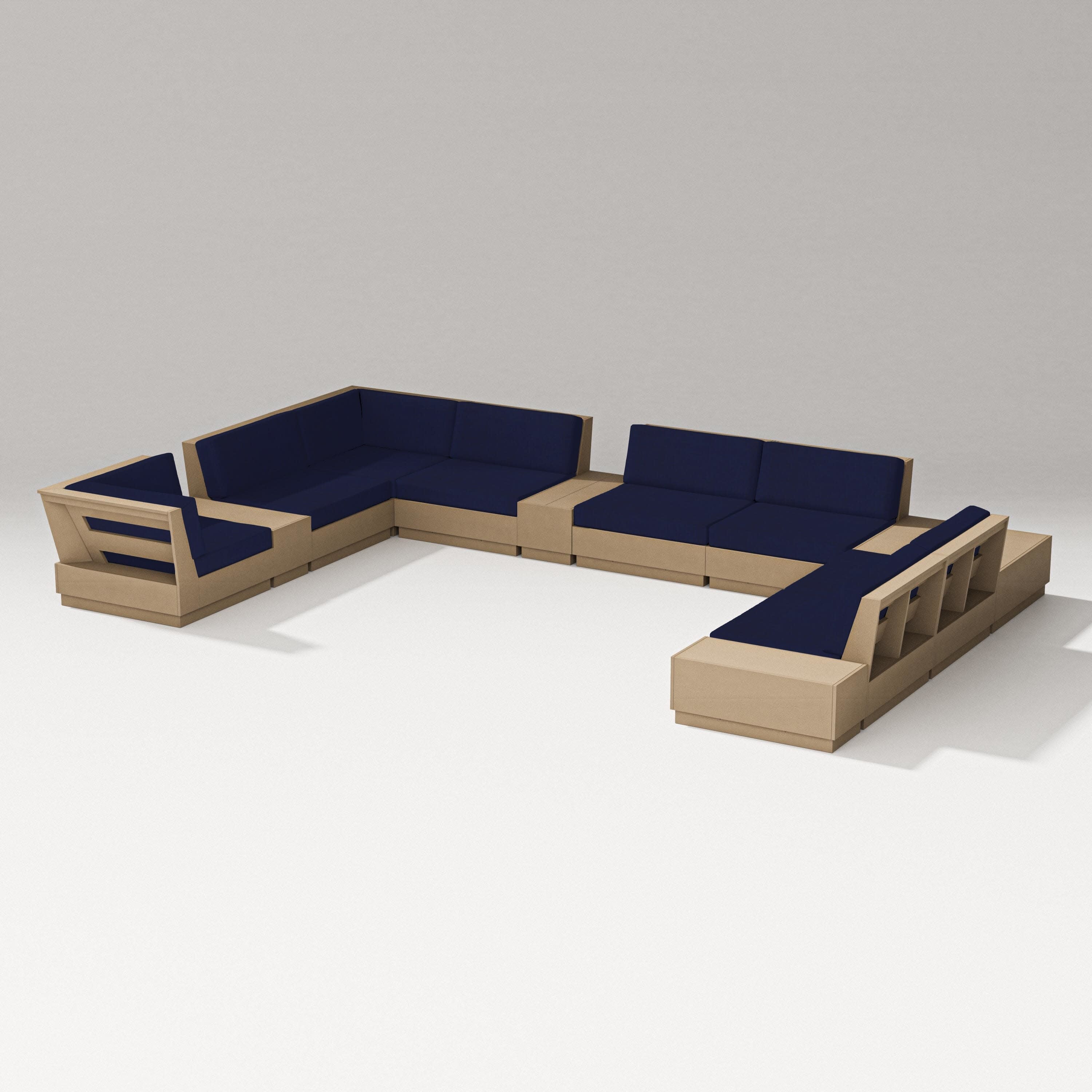 Elevate 12-Piece Conversation Sectional Set in Vintage Sahara / Navy