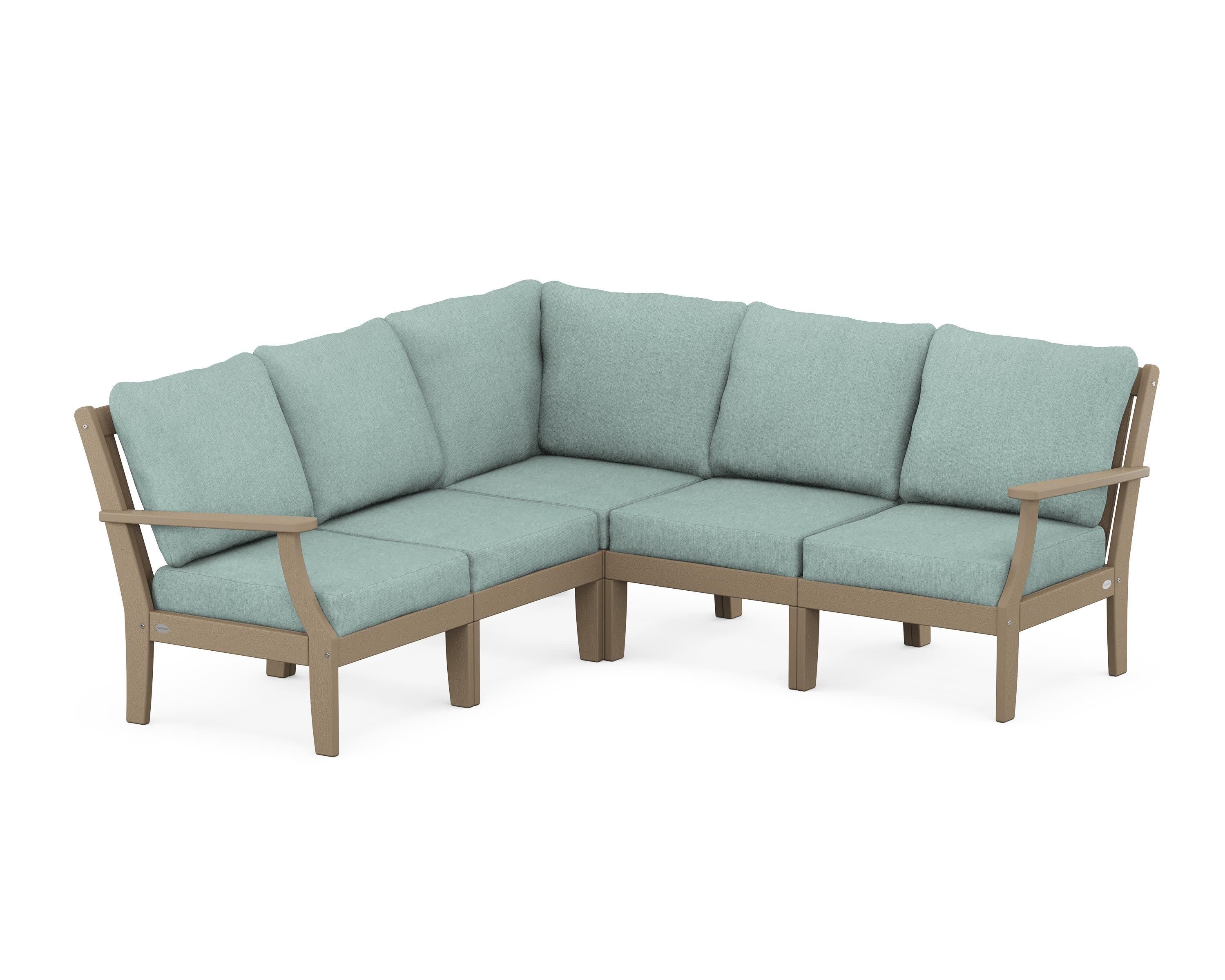 Braxton Modular 5-Piece Deep Seating Set in Vintage Sahara / Glacier Spa