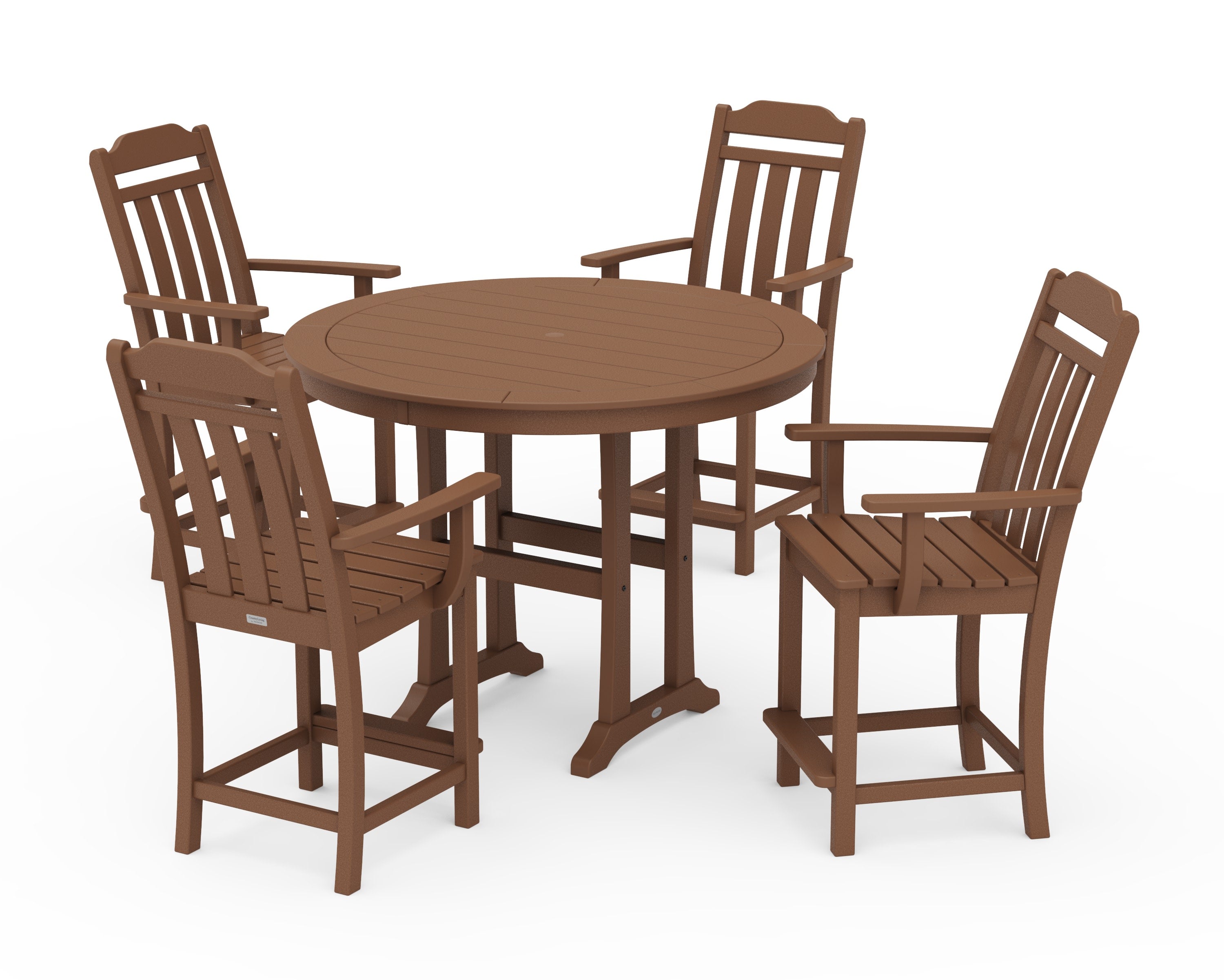 Cottage 5-Piece Round Counter Set in Teak