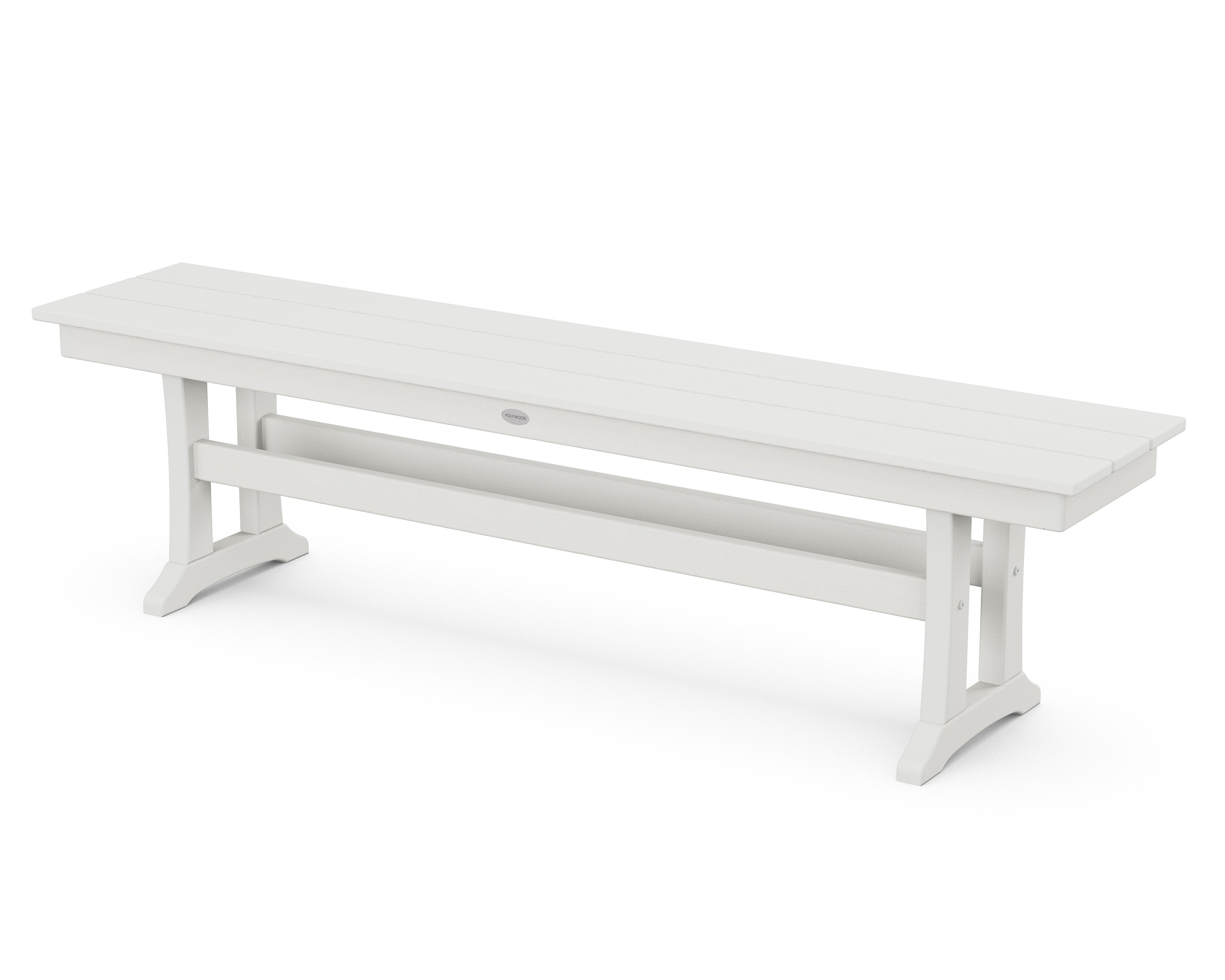 Farmhouse Trestle 65" Bench in Vintage White
