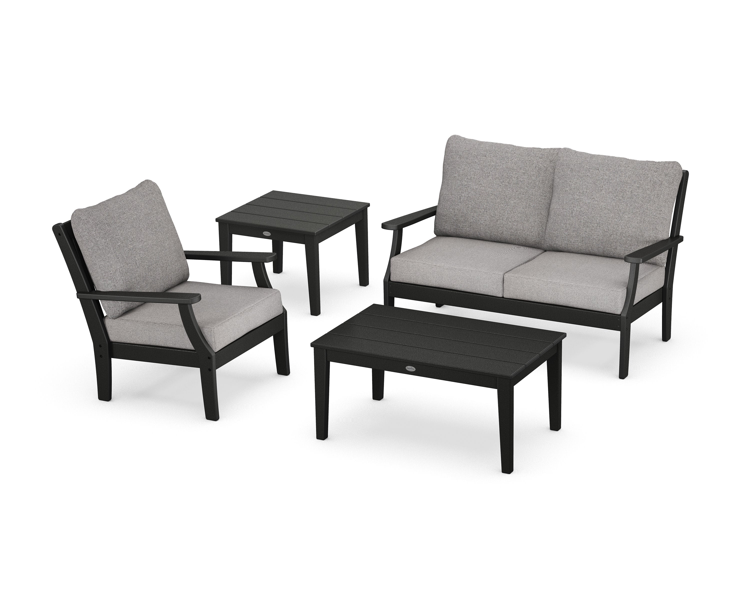 Braxton 4-Piece Deep Seating Set in Black / Grey Mist