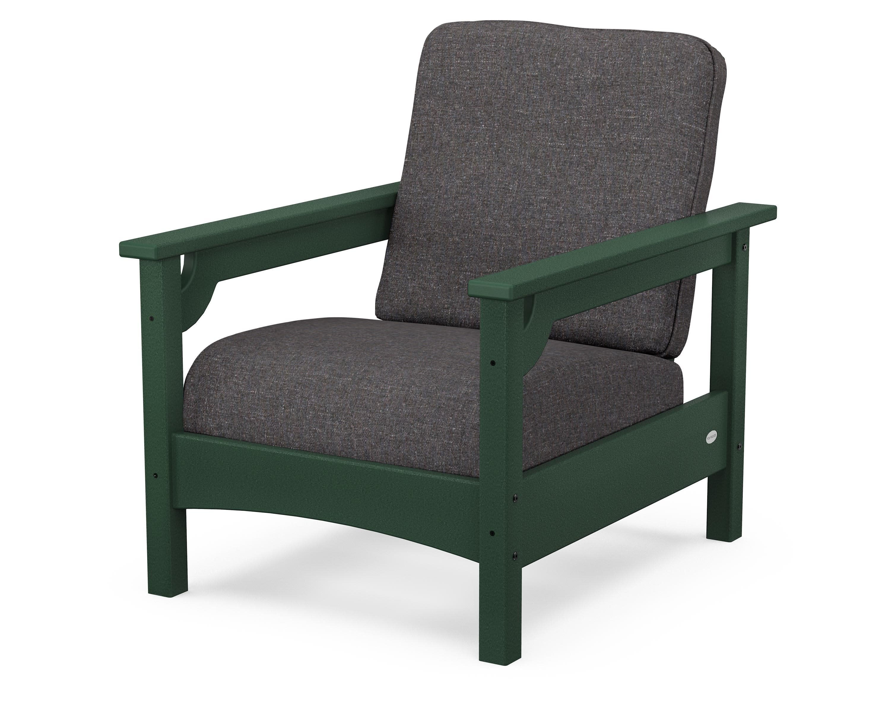 Club Chair in Green / Ash Charcoal