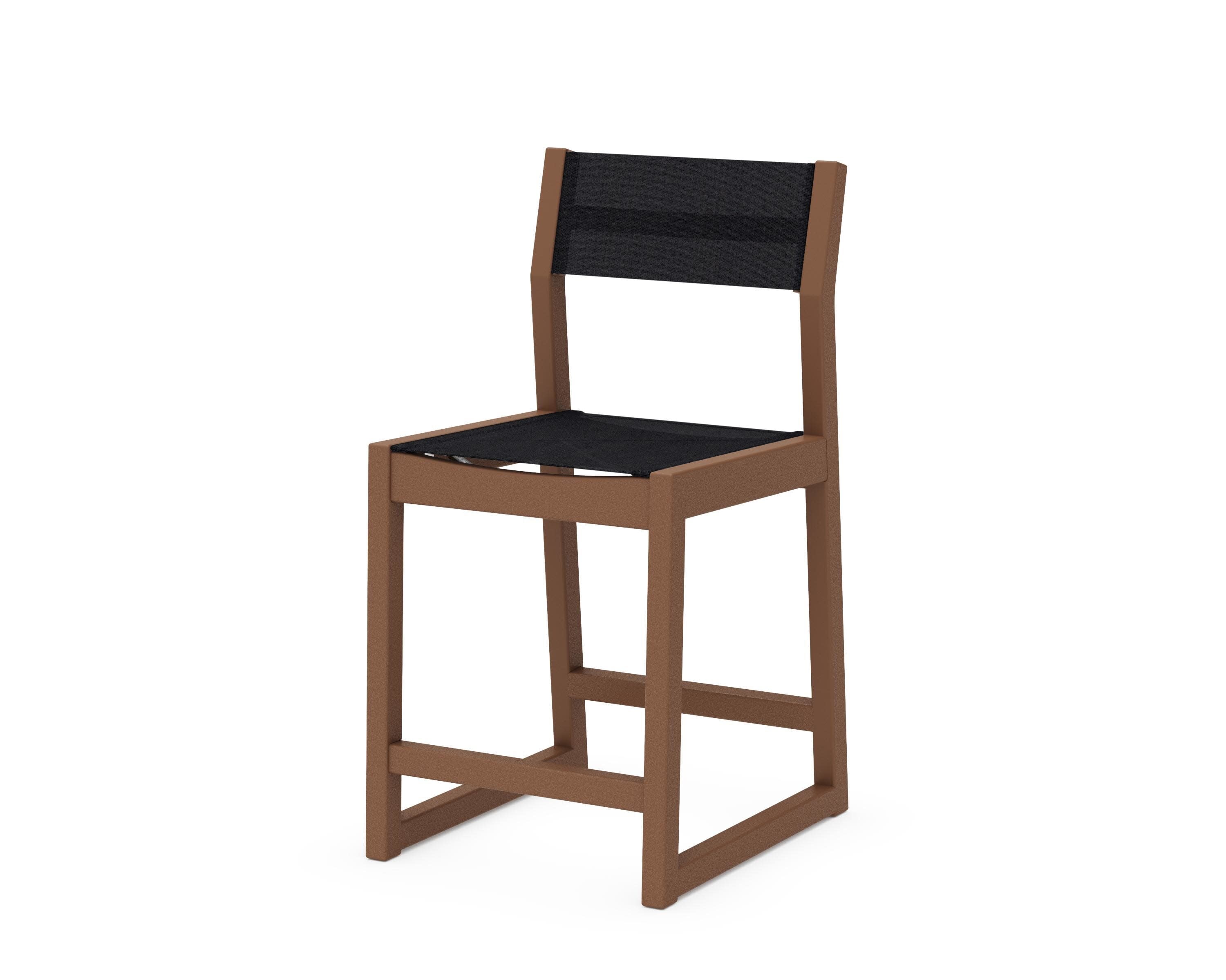 EDGE Sling Counter Side Chair in Teak / Black Sling