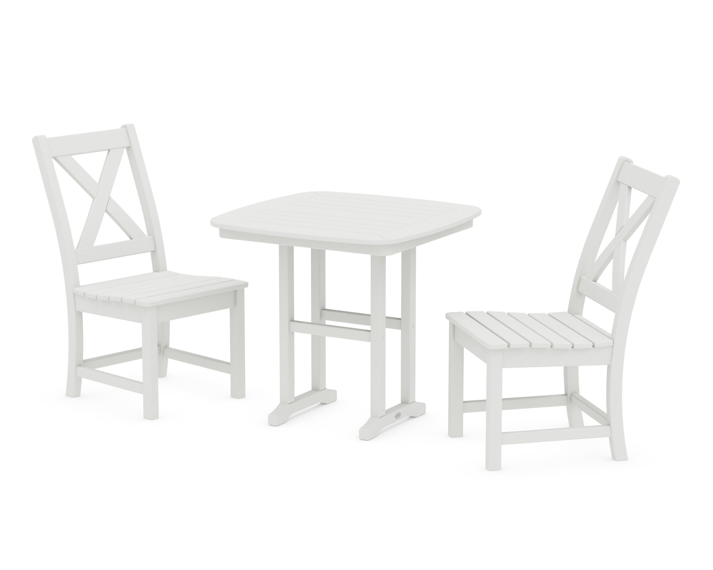 Braxton Side Chair 3-Piece Dining Set in Vintage White