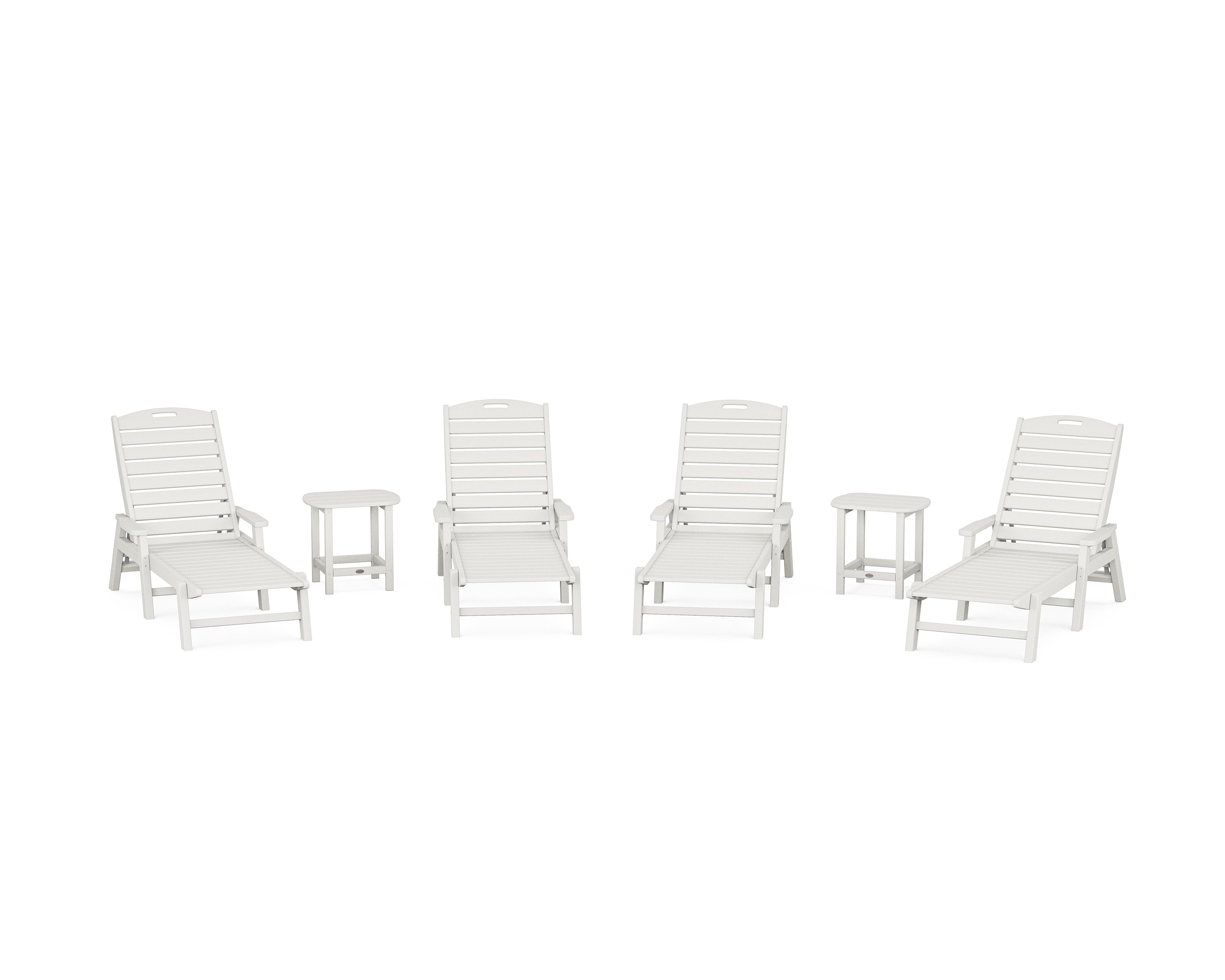 Nautical Chaise 6-Piece Set with Arms in Vintage White