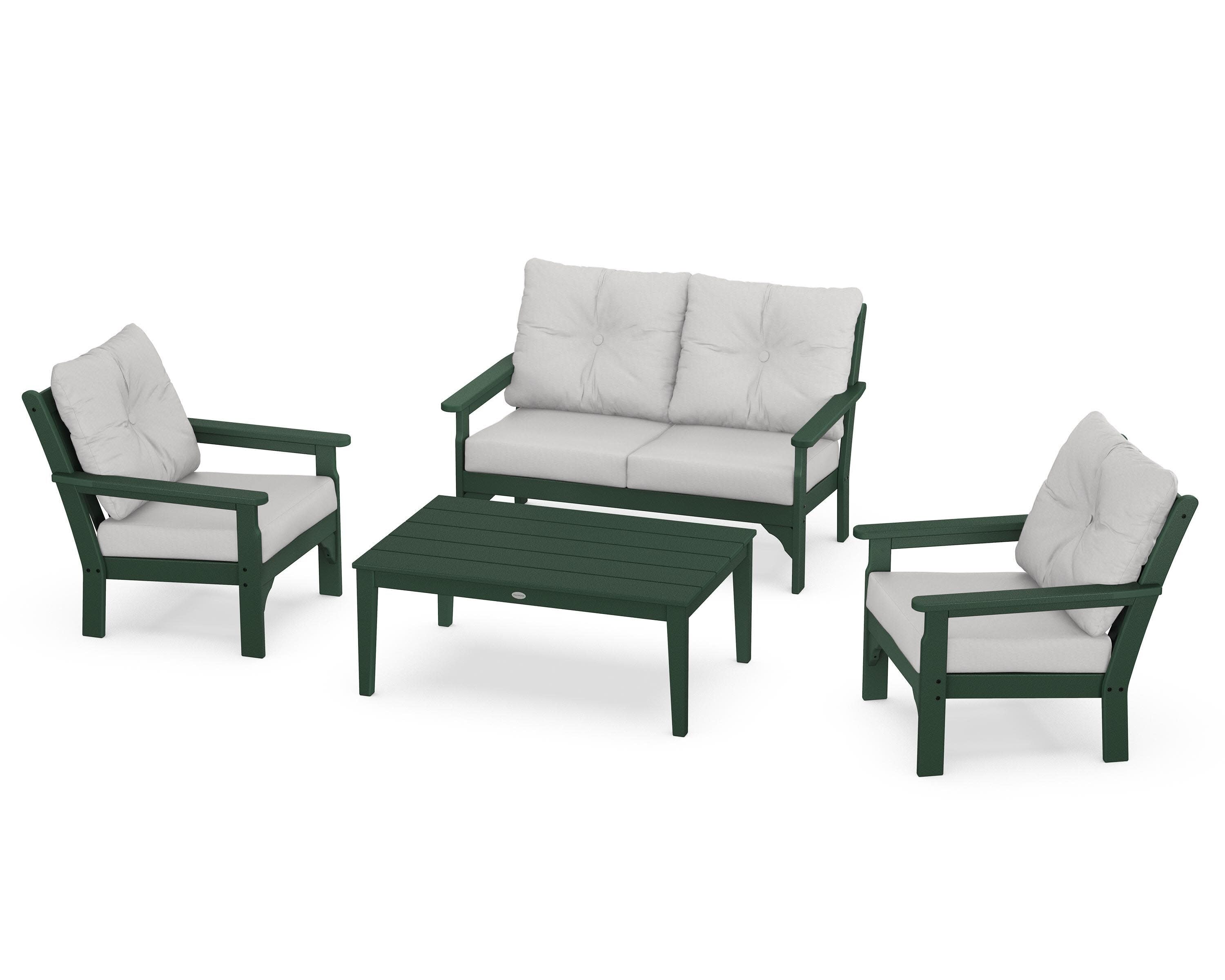 Vineyard 4-Piece Deep Seating Set in Green / Diamond in the Rough