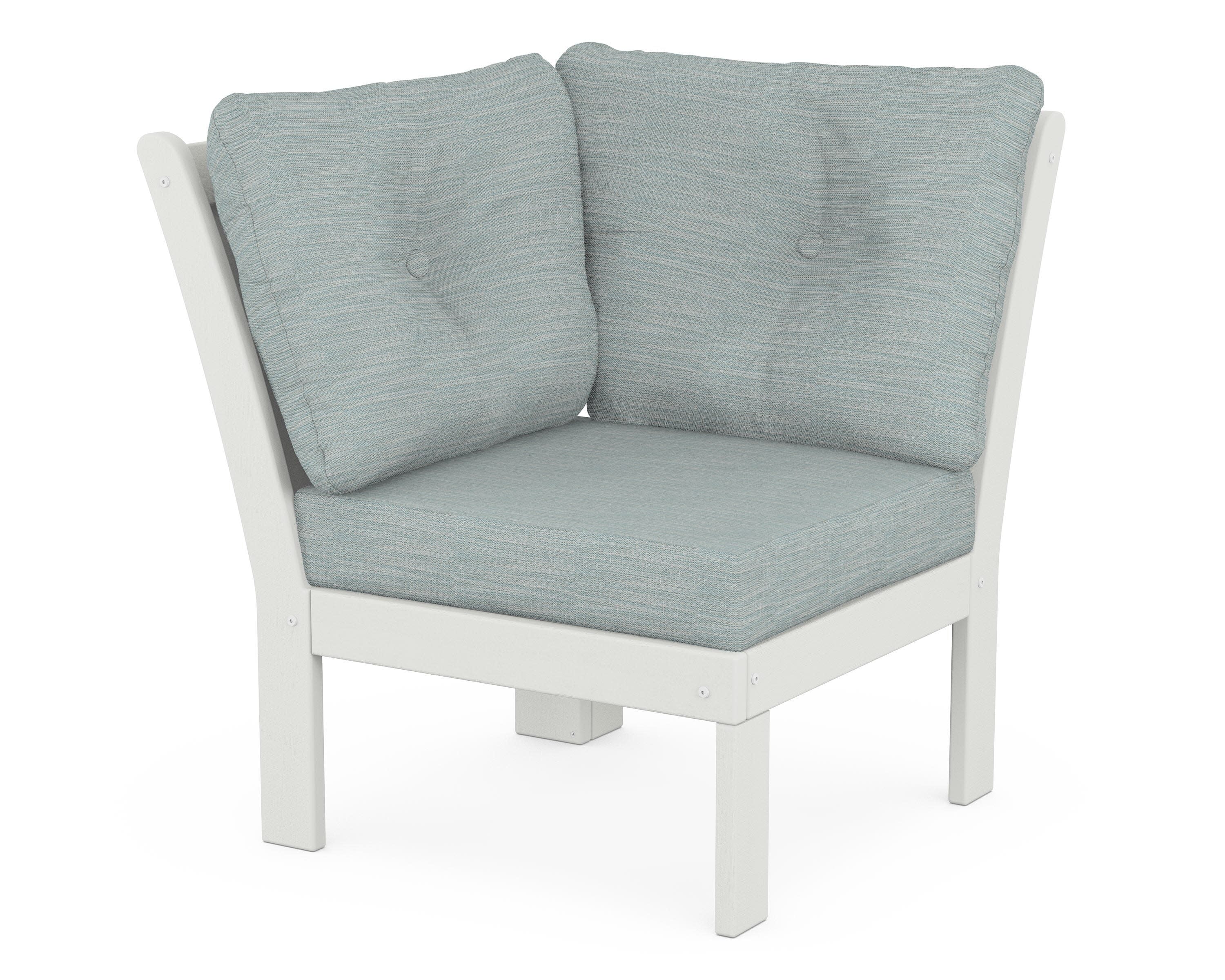 Vineyard Modular Corner Chair in Vintage White / Soothe Mist