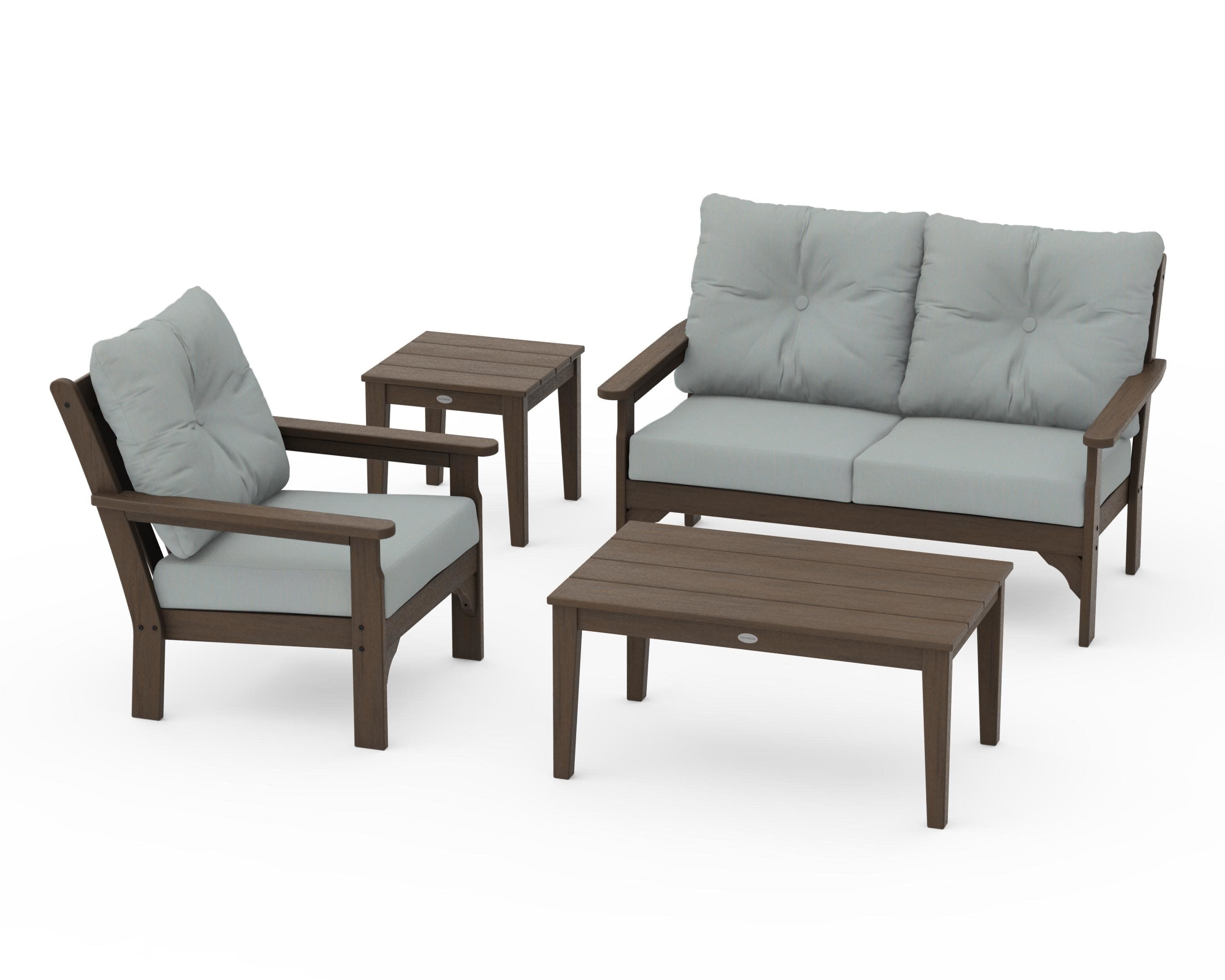 Vineyard 4-Piece Deep Seating Set in Kona / Spa