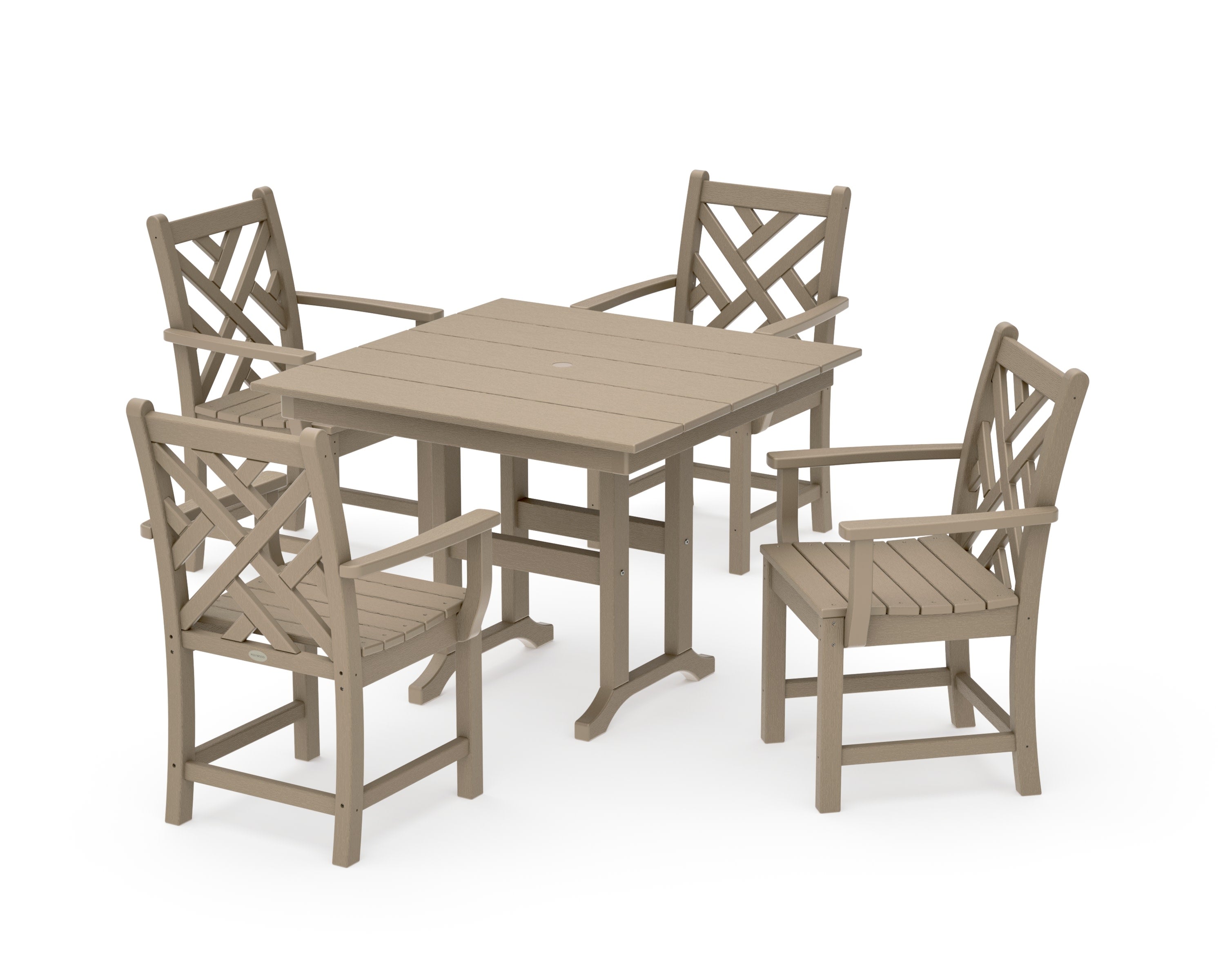 Chippendale 5-Piece Farmhouse Dining Set in Vintage Sahara