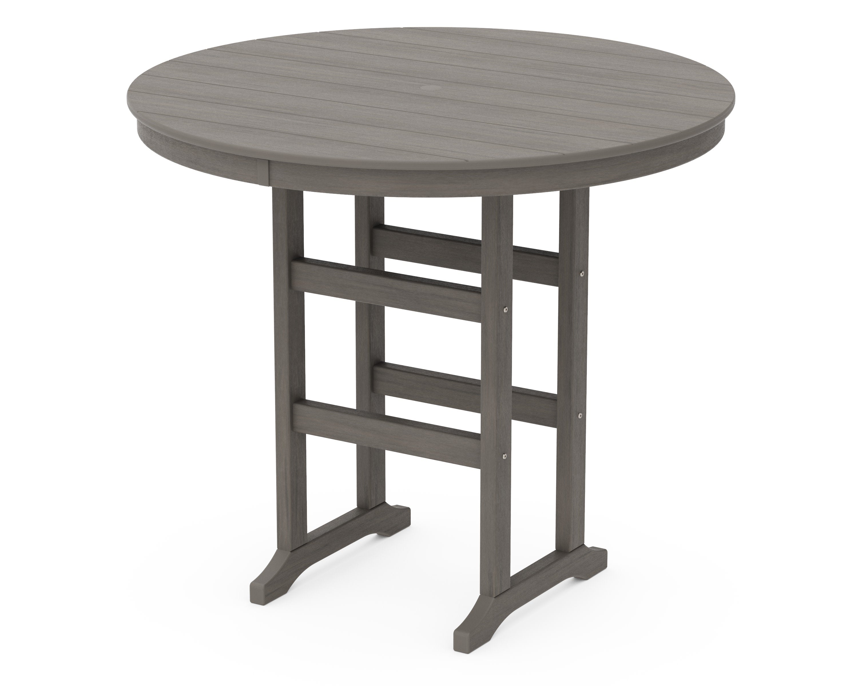 48" Round Farmhouse Bar Table in Driftwood