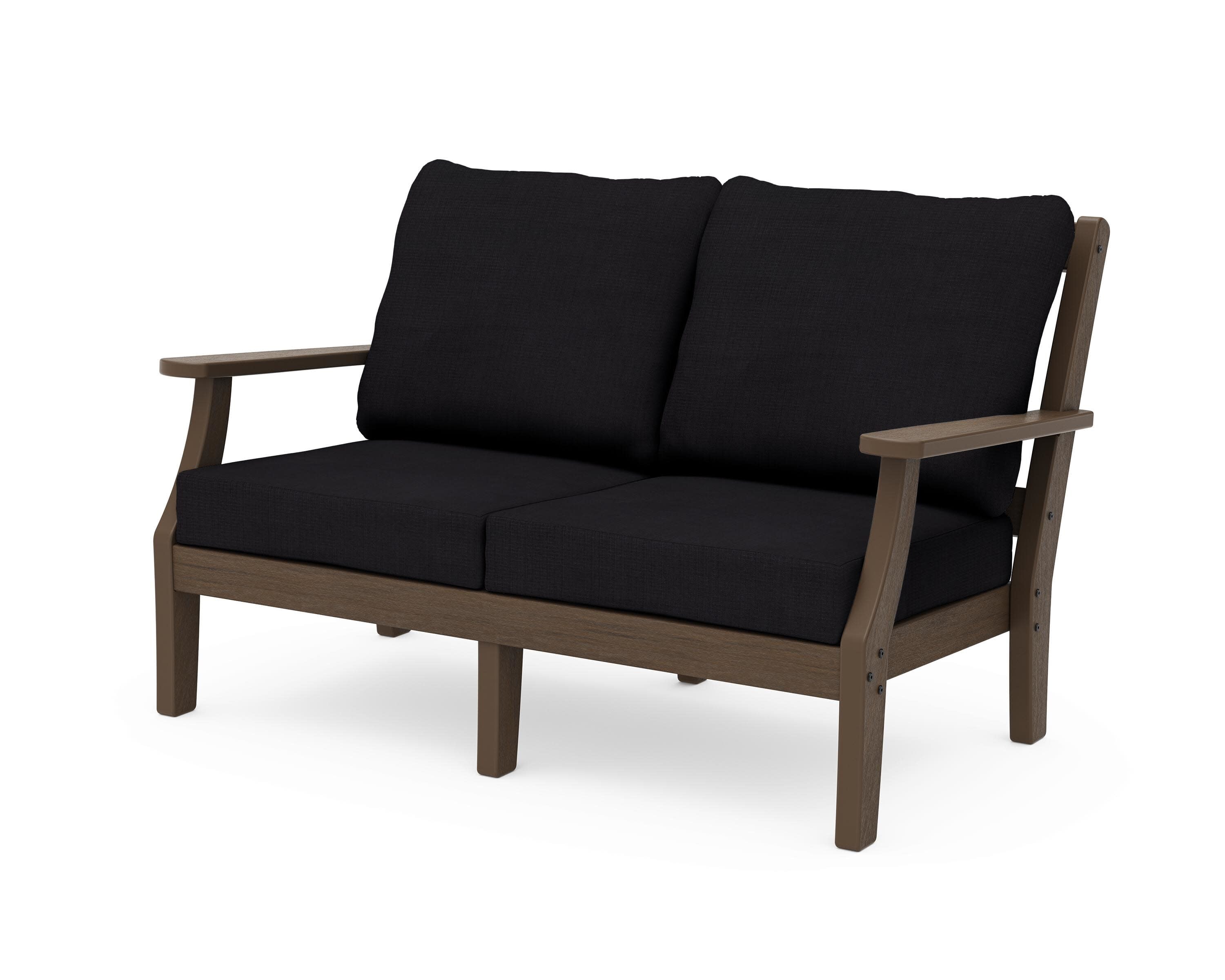 Chinoiserie Deep Seating Loveseat in Kona / Midnight Linen