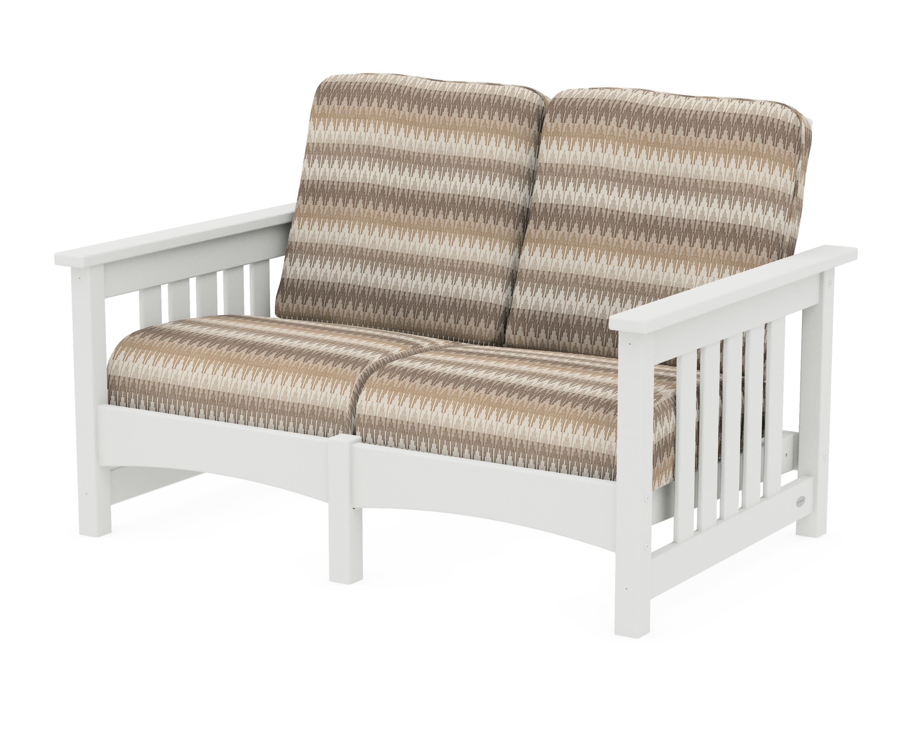 Club Mission Loveseat in Vintage White / Valley Dune