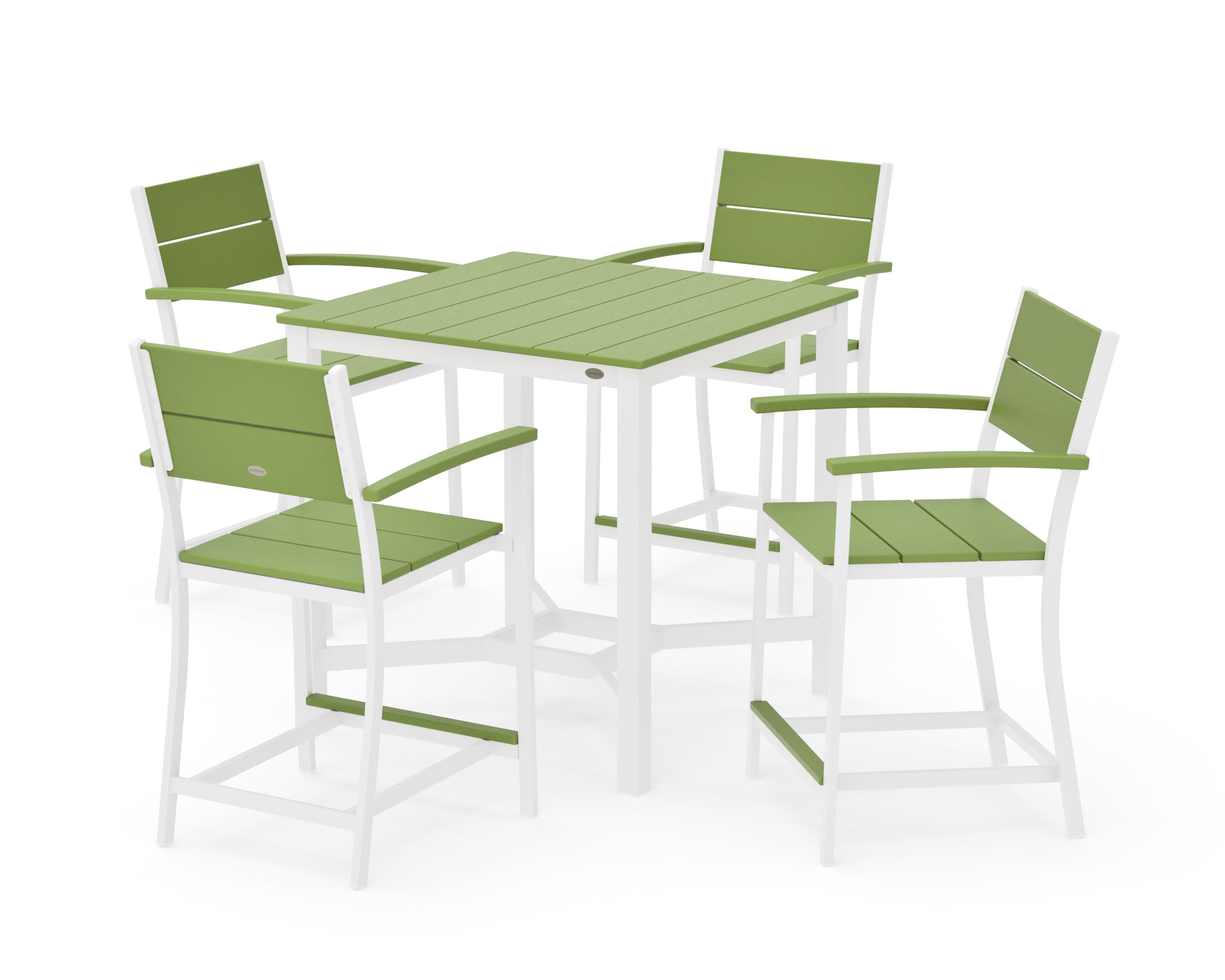 Main Street 5-Piece Counter Set in White / Lime