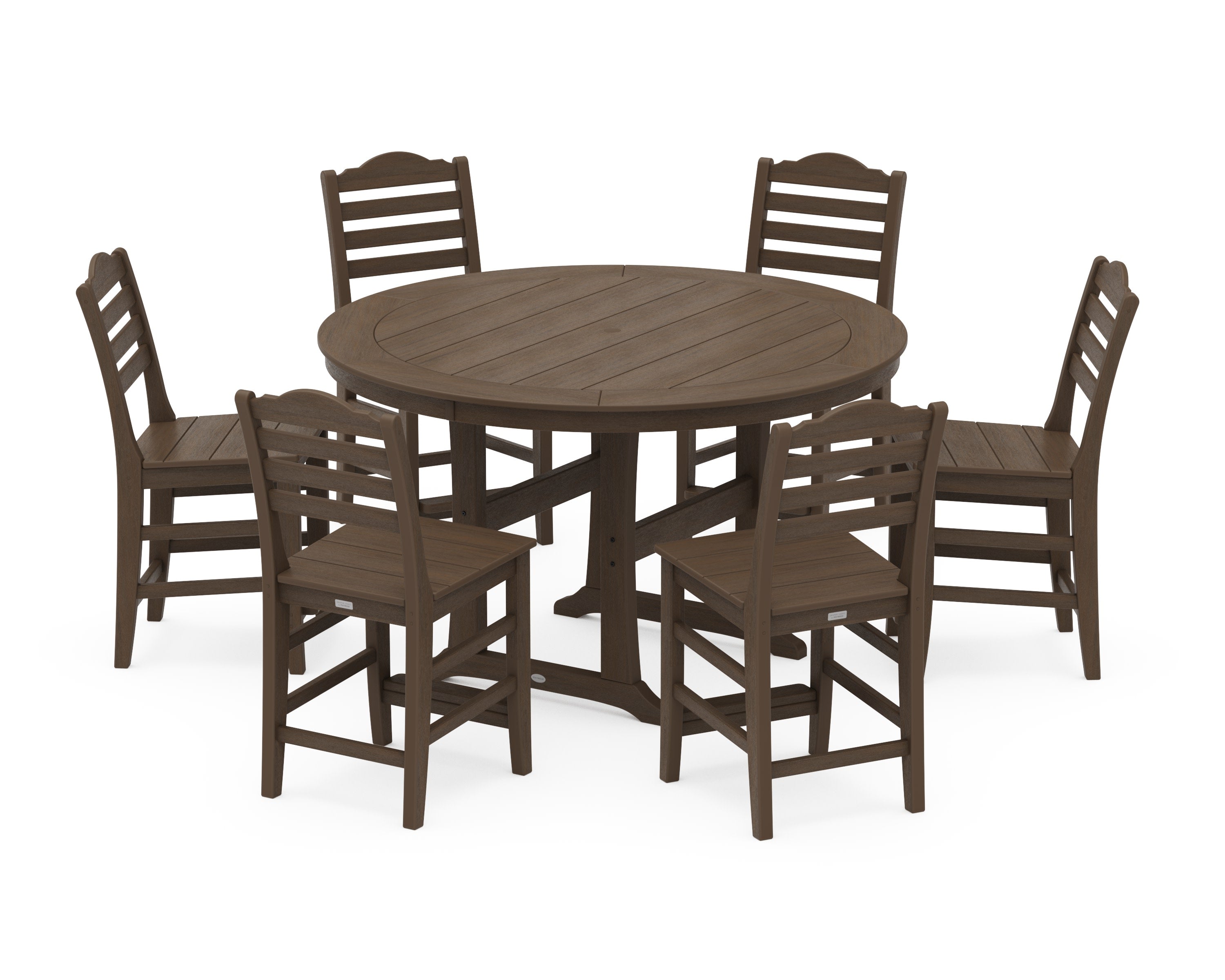 Savannah 7-Piece Side Chair Round Counter Set in Kona