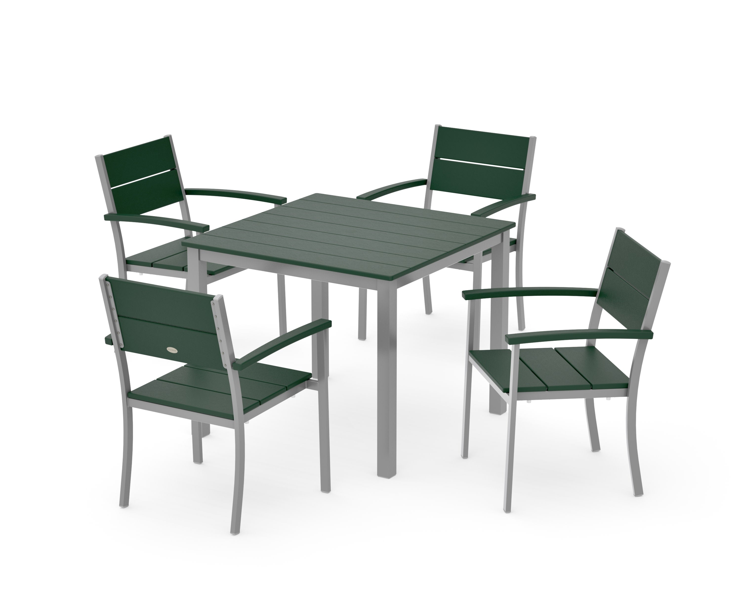 Main Street 5-Piece Dining Set in Silver / Green