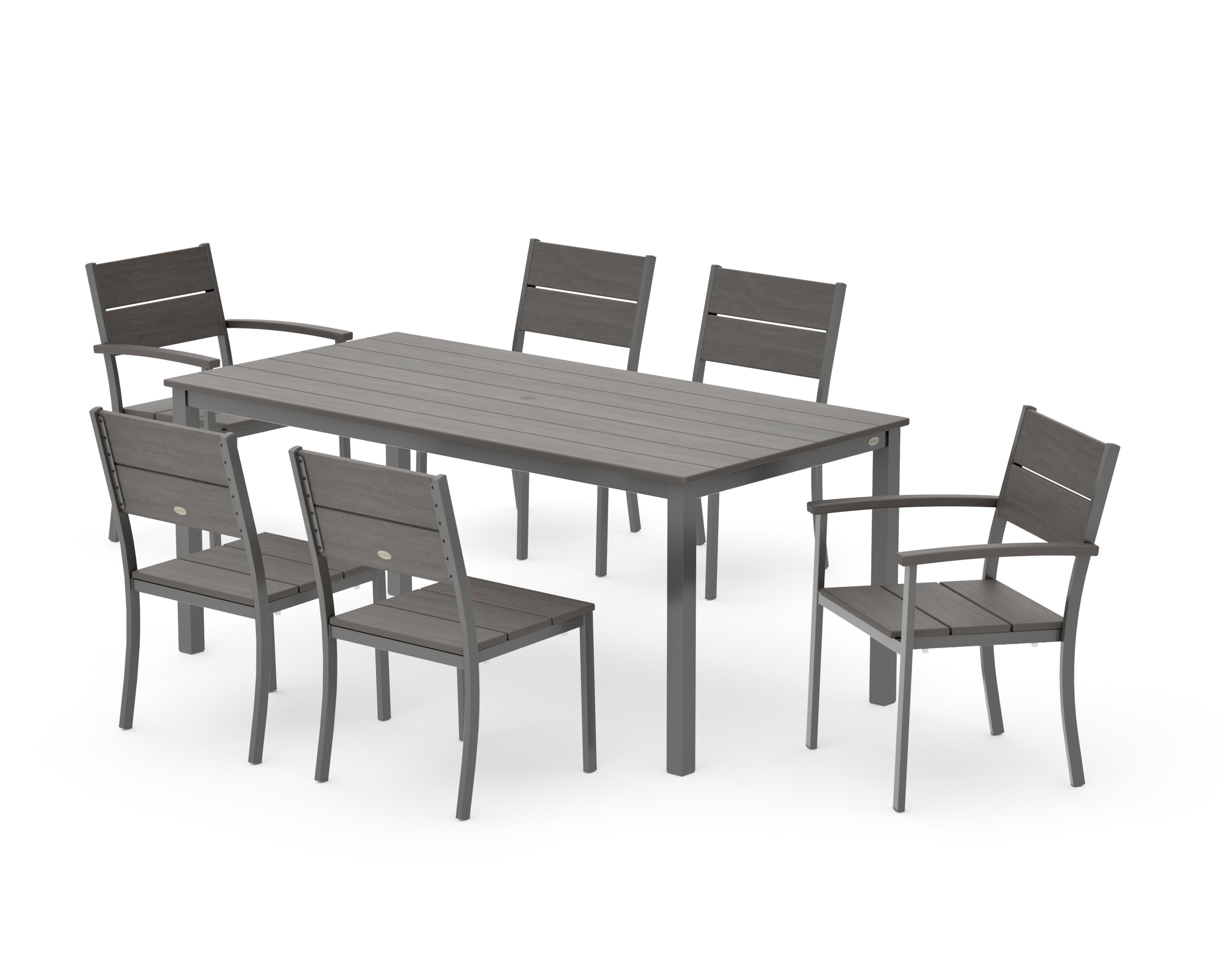 Main Street 7-Piece Dining Set in Charcoal / Driftwood