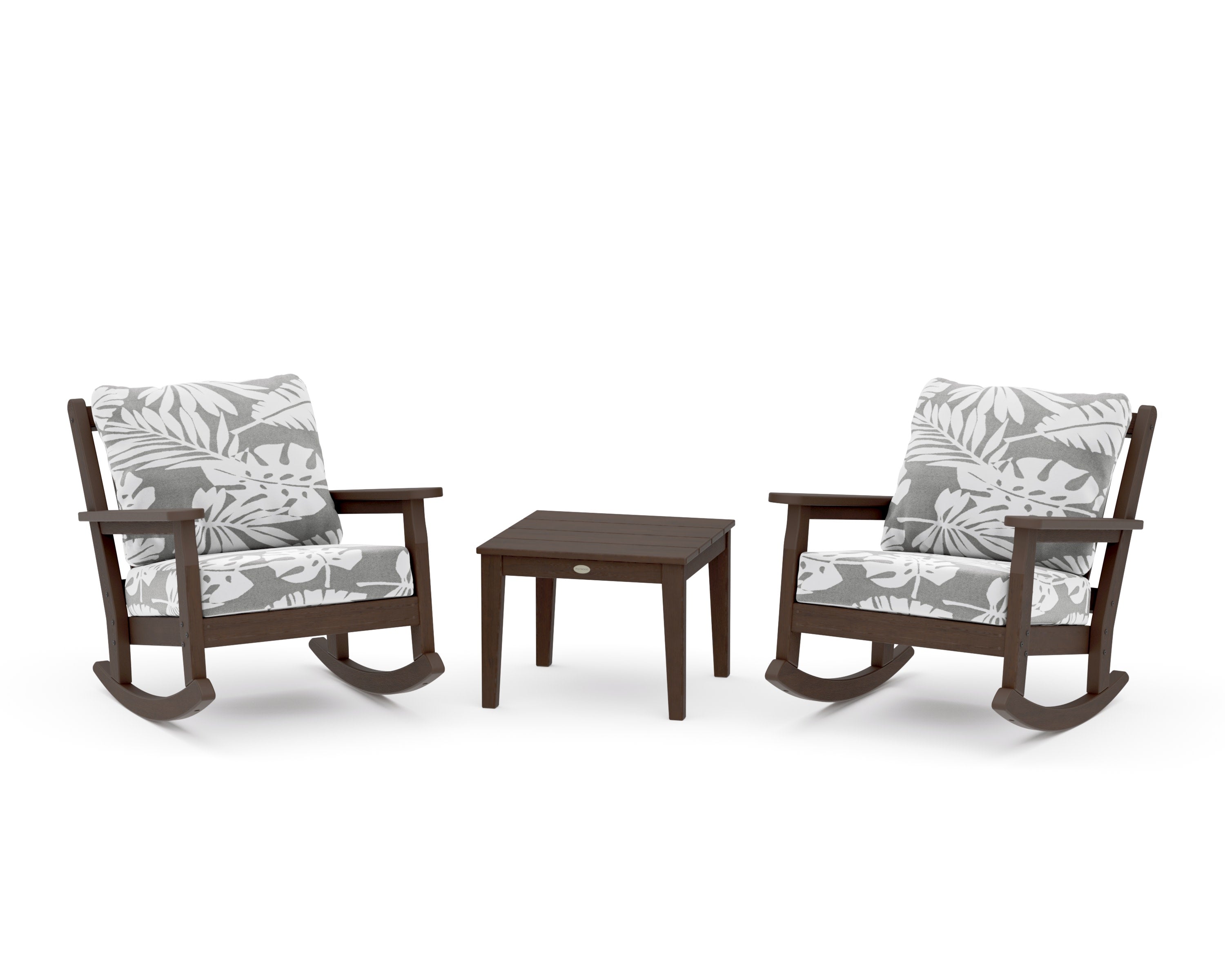 Chippendale 3-Piece Deep Seating Rocker Set in Kona / Leaf Grey Mist