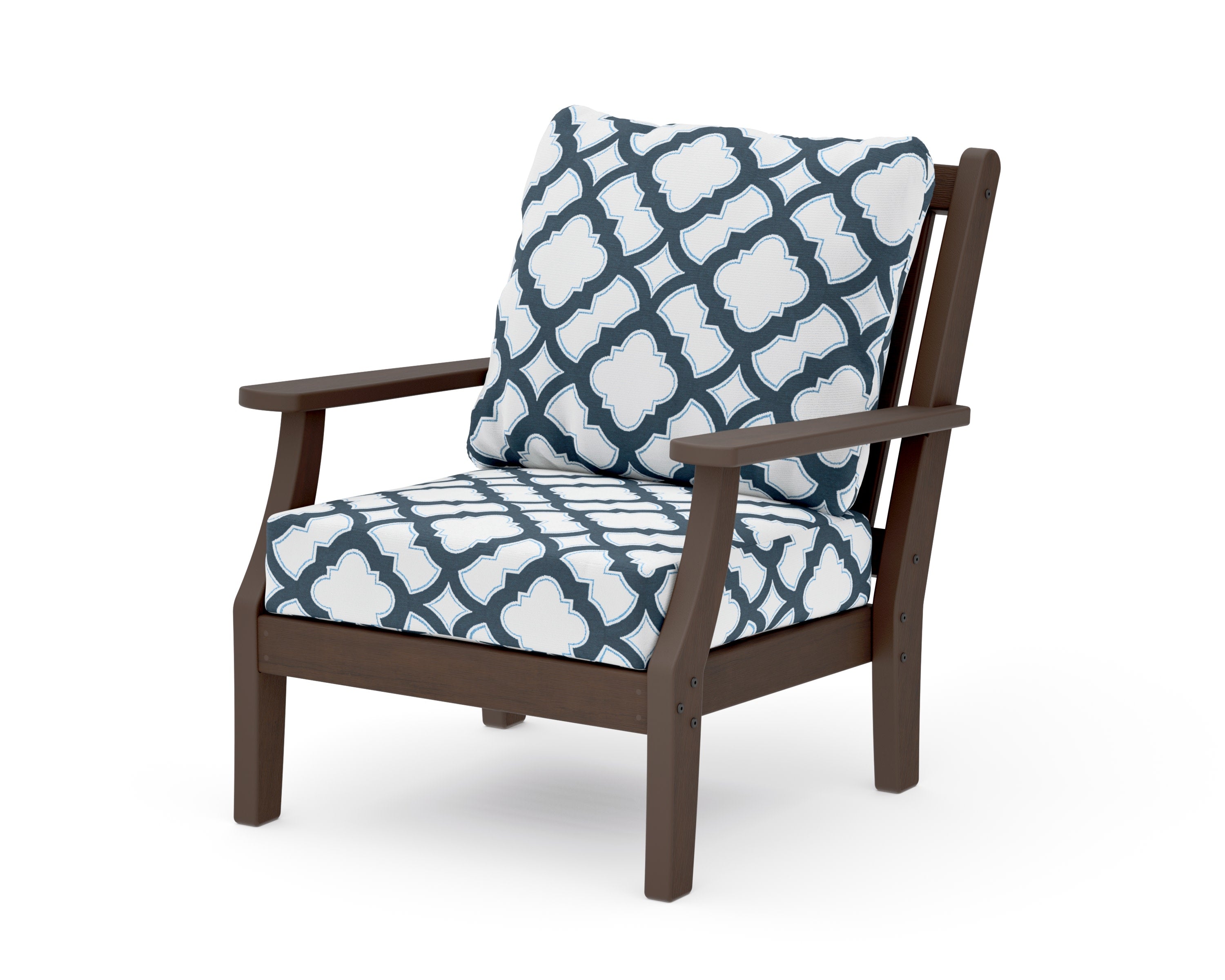 Wovendale Deep Seating Chair in Kona / Trellis Marine Indigo