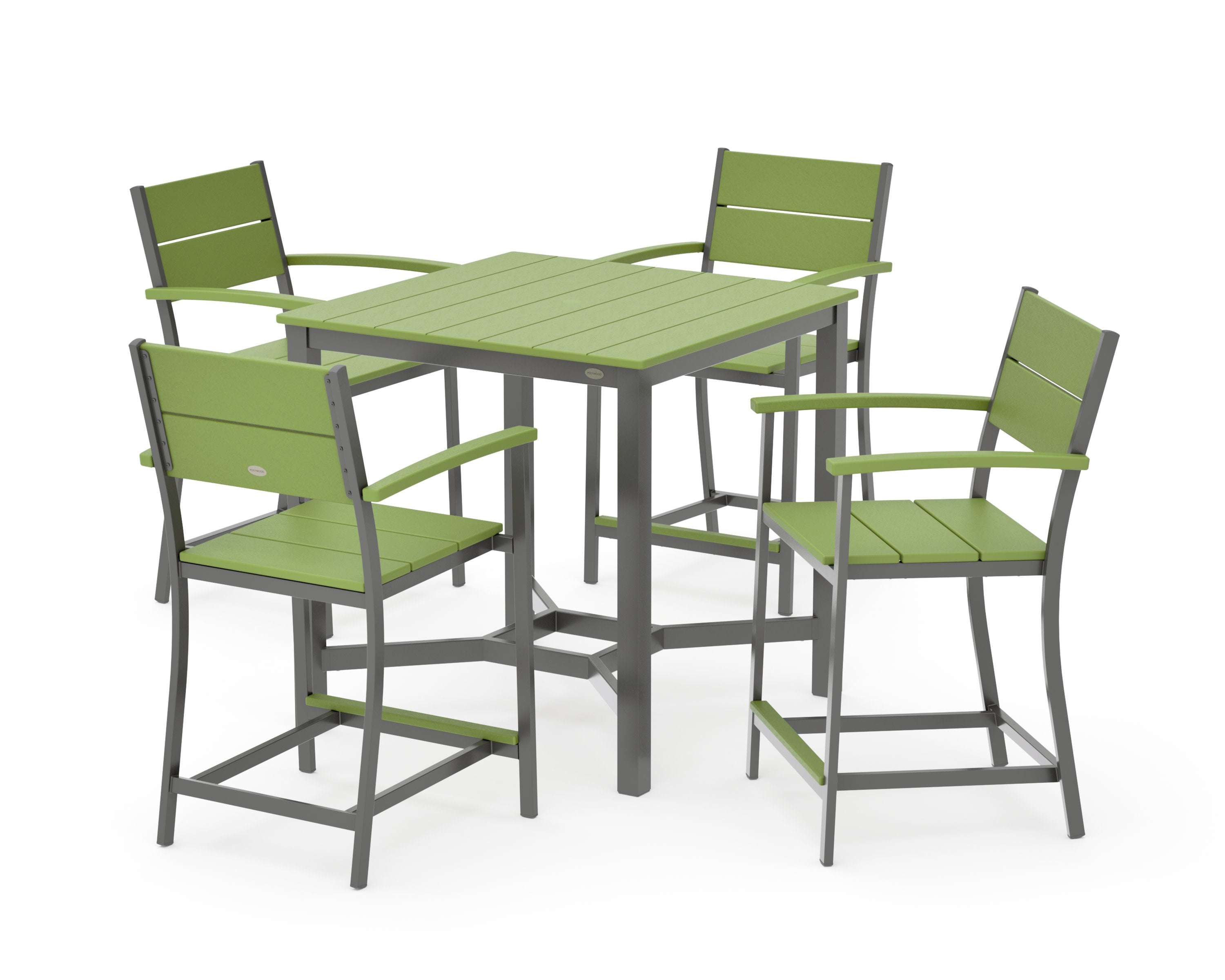 Main Street 5-Piece Counter Set in Charcoal / Lime