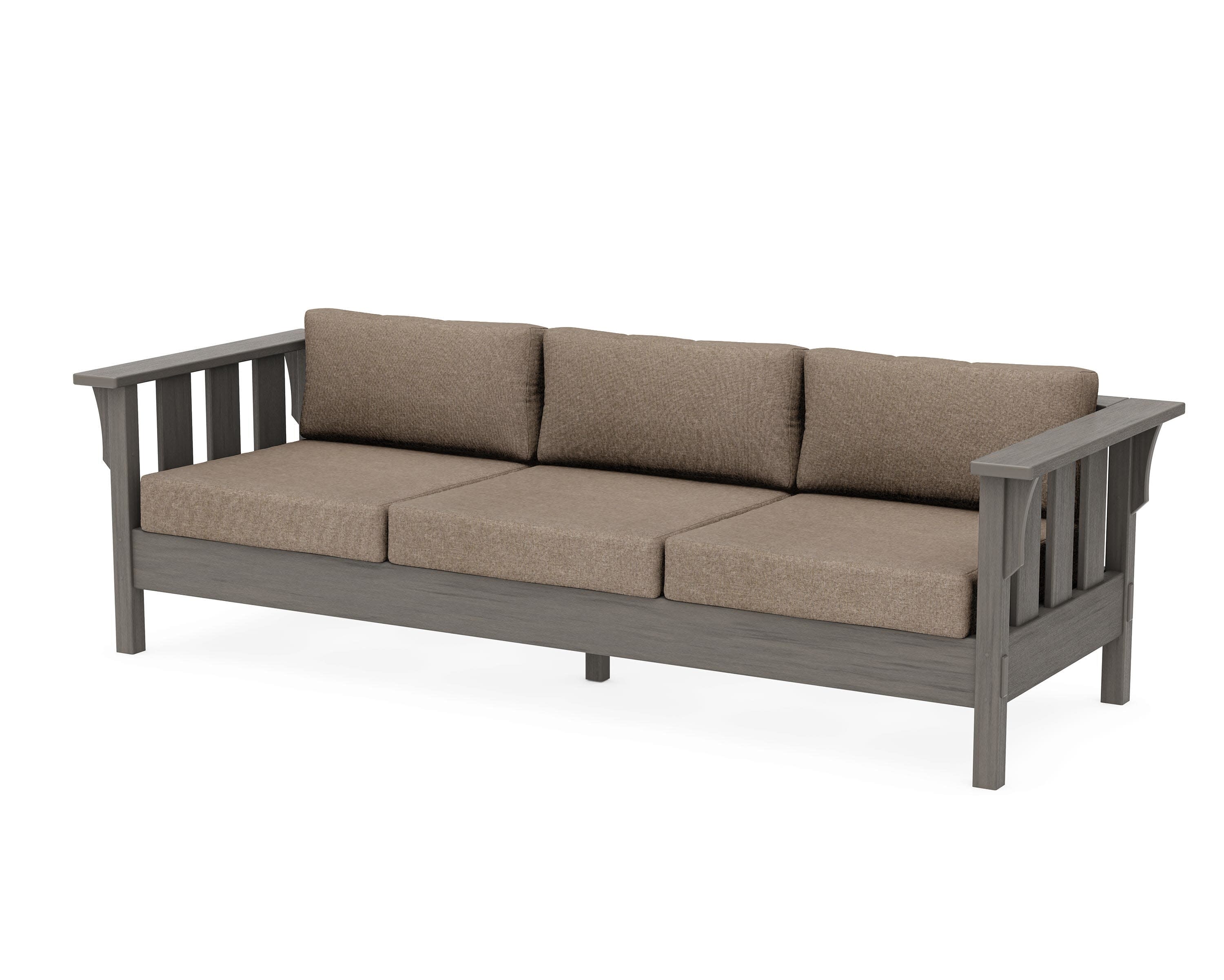 Acadia Deep Seating Sofa in Driftwood / Spiced Burlap