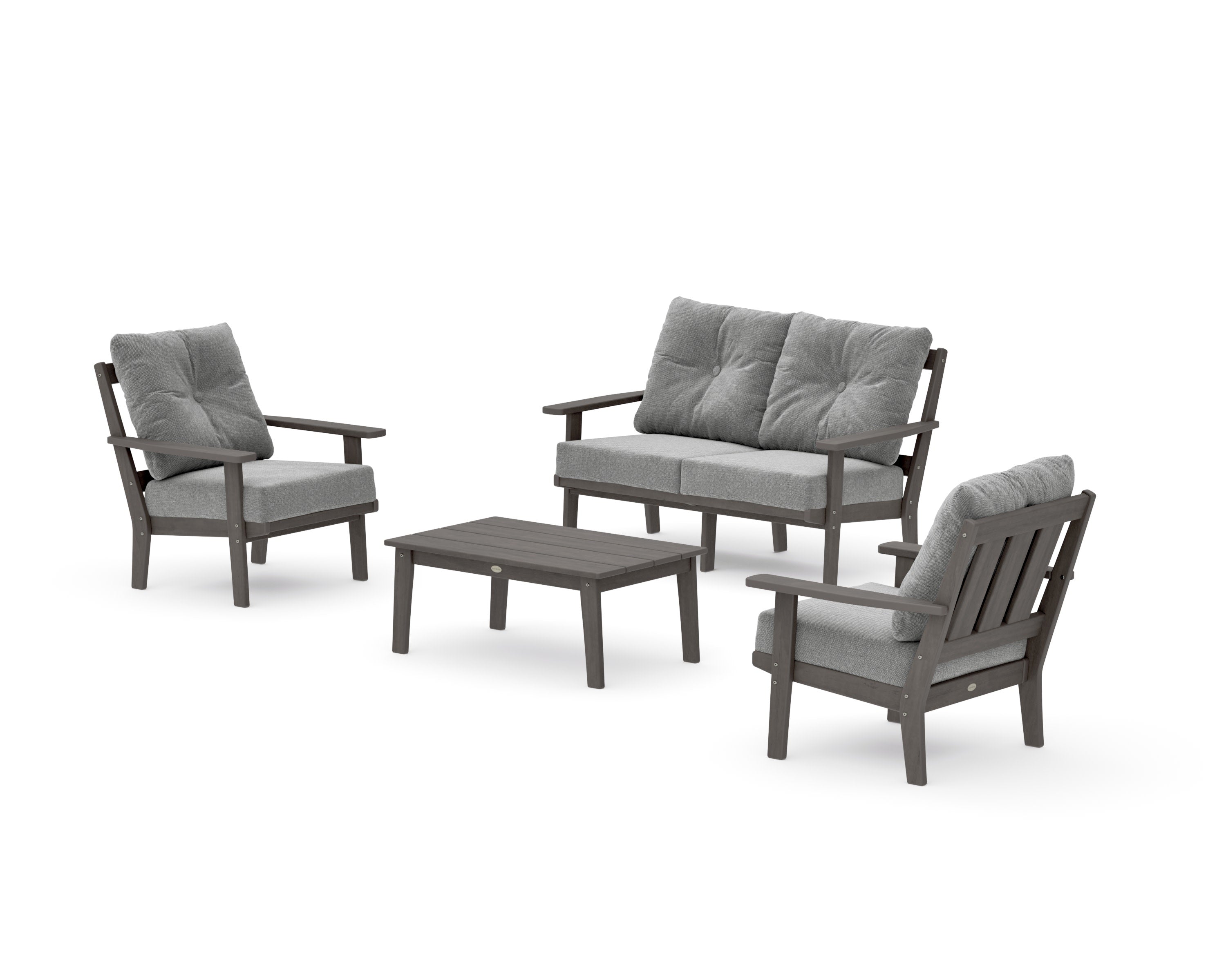 Oxford 4-Piece Deep Seating Set with Loveseat in Driftwood / Grey Mist