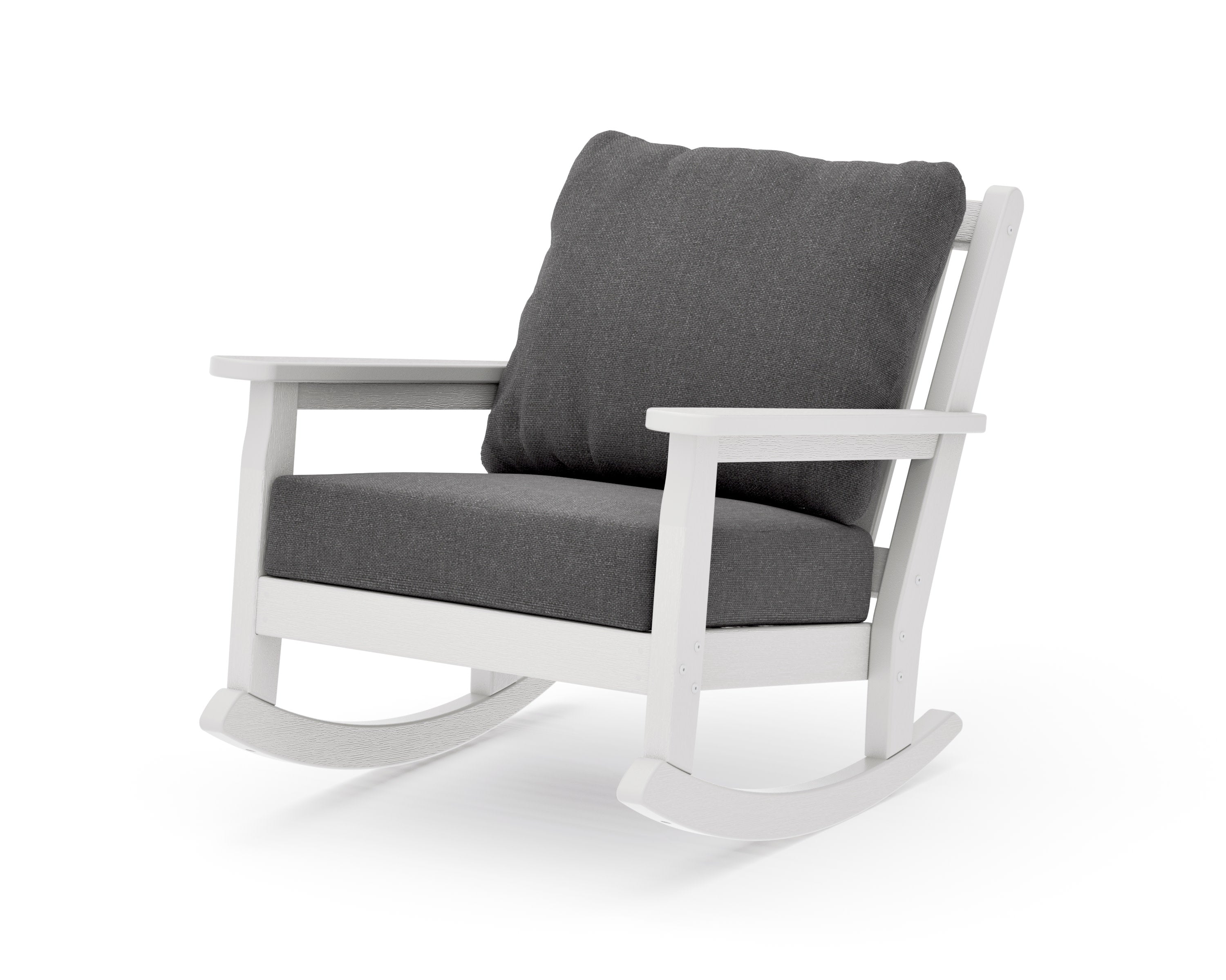 Chippendale Deep Seating Rocking Chair in Vintage White / Ash Charcoal
