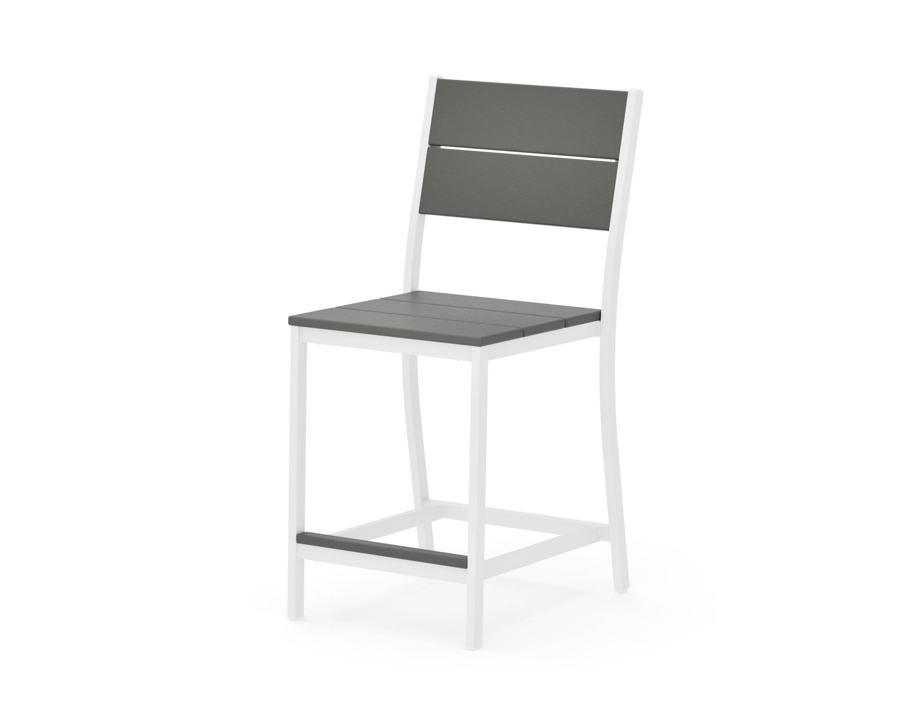 Main Street Counter Side Chair in White / Slate Grey