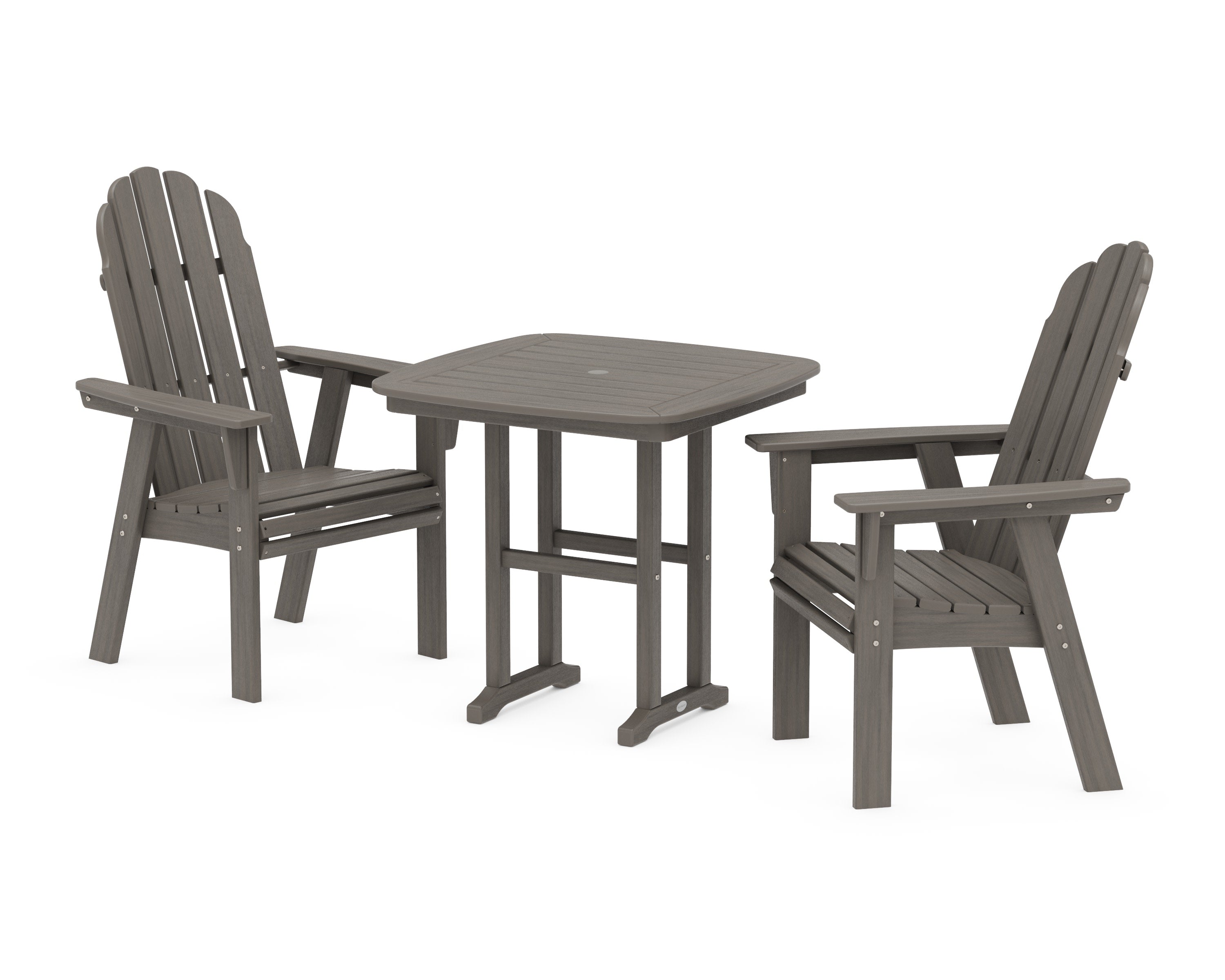 Vineyard Adirondack 3-Piece Dining Set in Driftwood