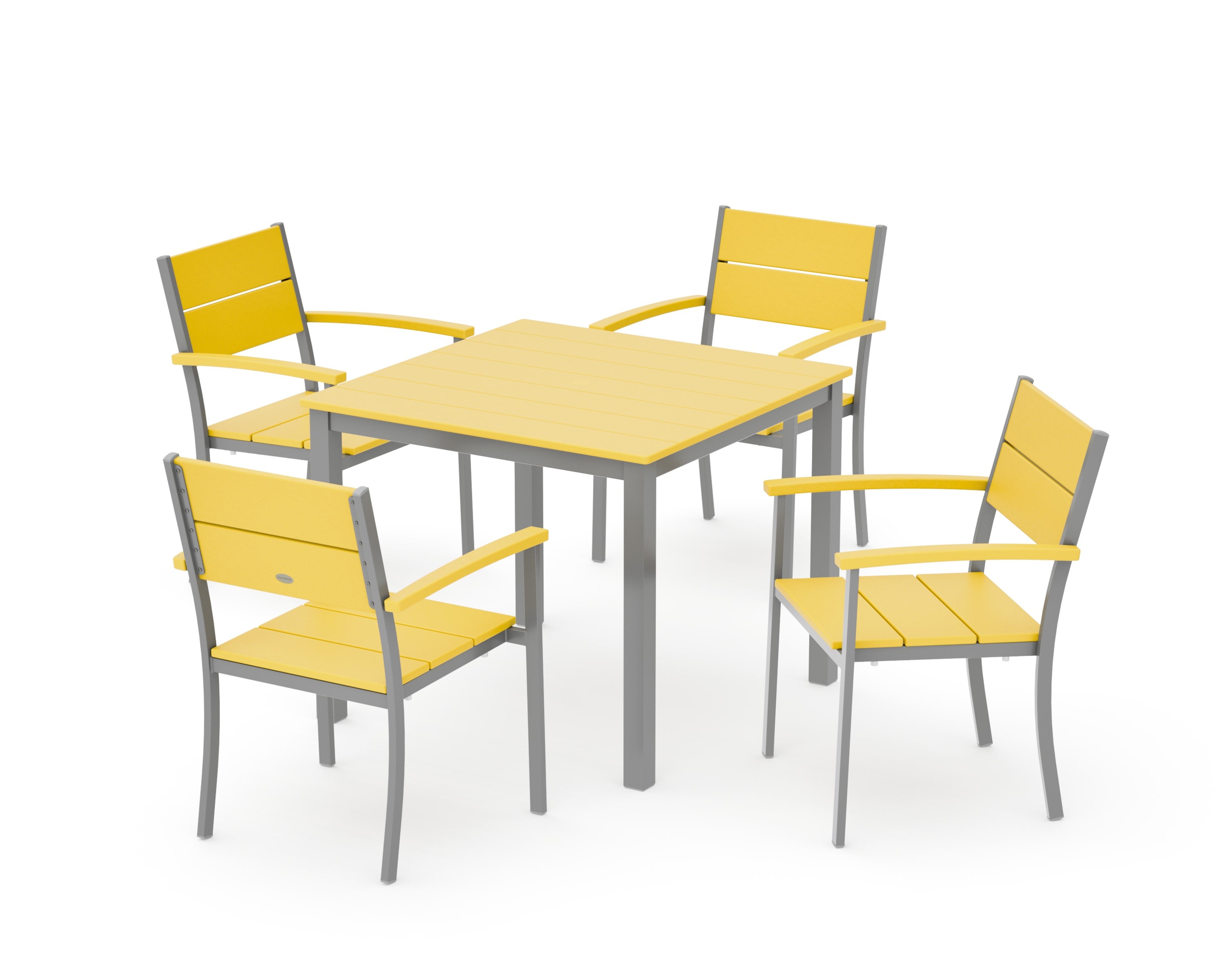 Main Street 5-Piece Dining Set in Silver / Lemon