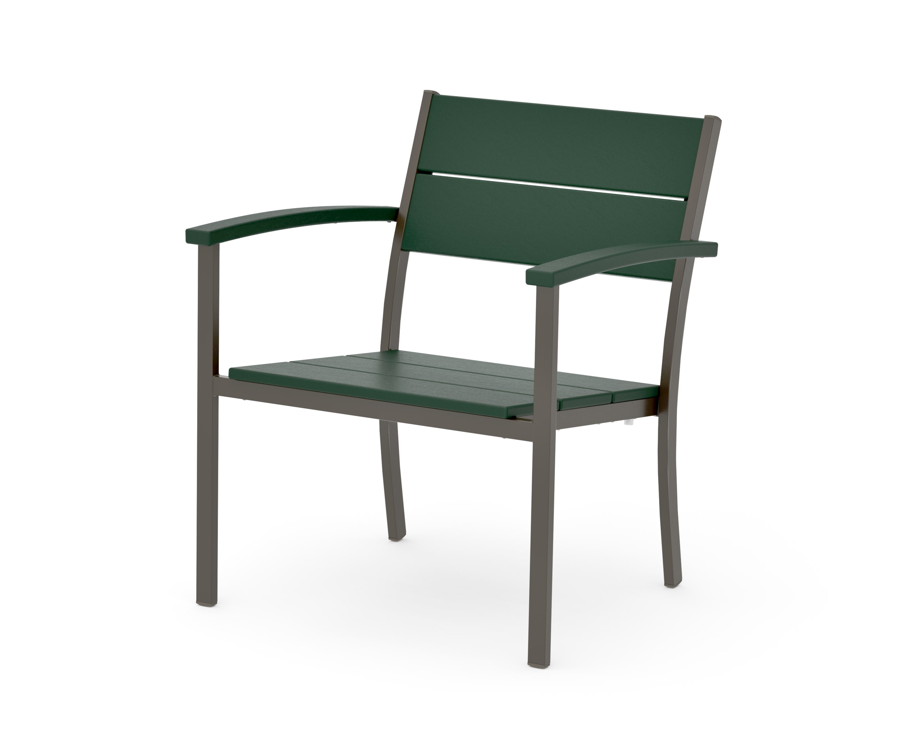 Main Street Stacking Lounge Arm Chair in Bronze / Green