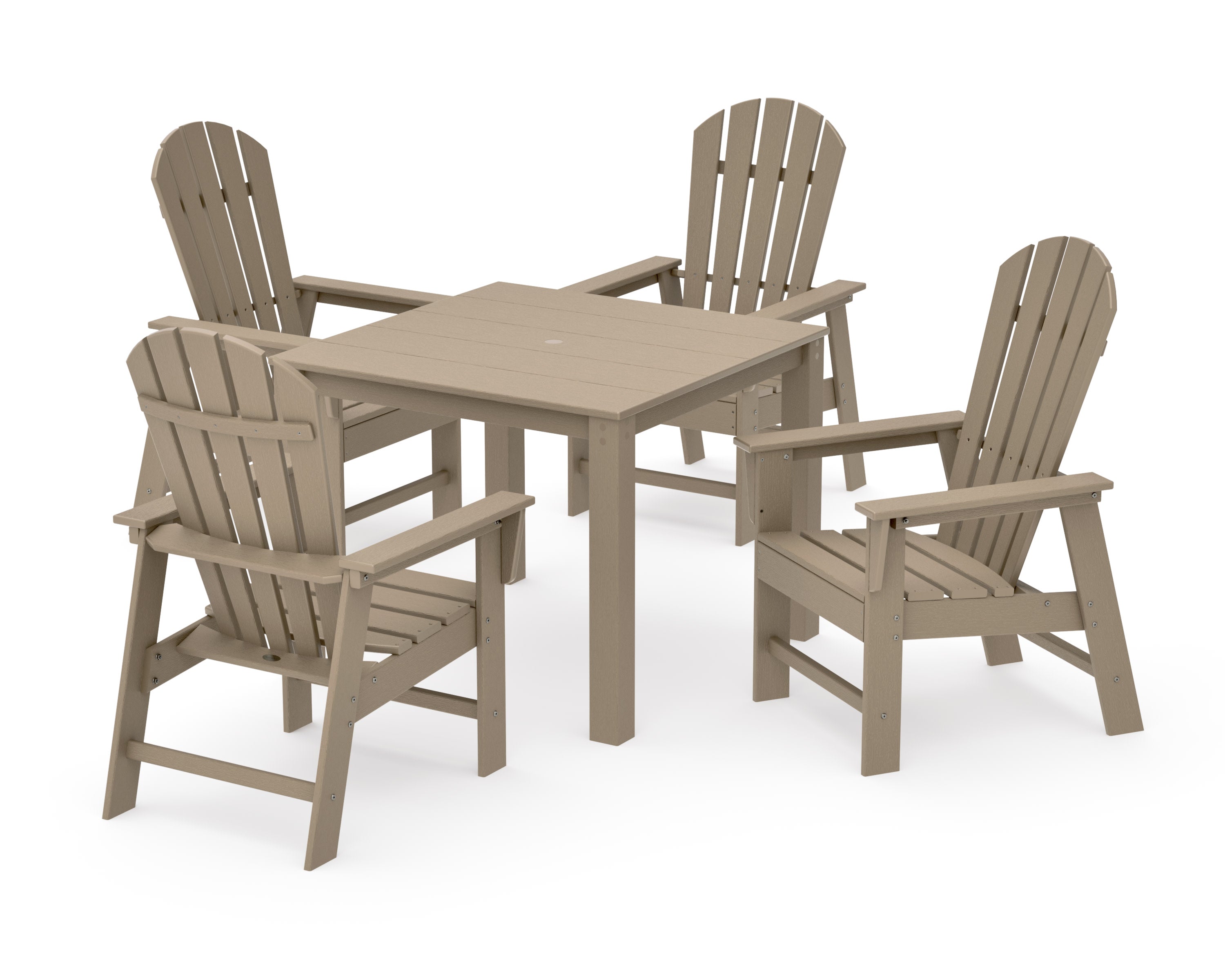 South Beach Coast 5-Piece Parsons Dining Set in Vintage Sahara