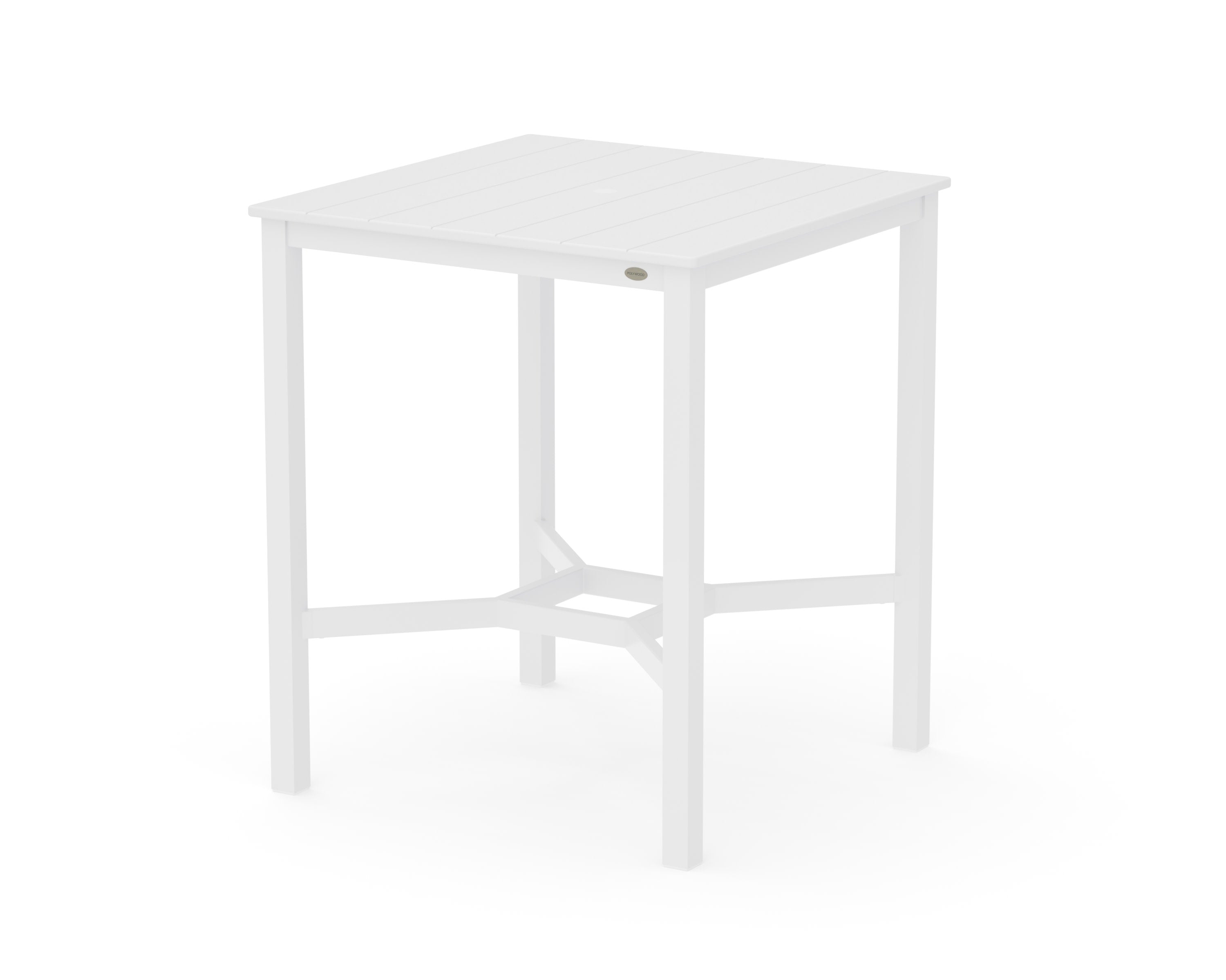 Main Street 36 x 36 Bar Table in White / White