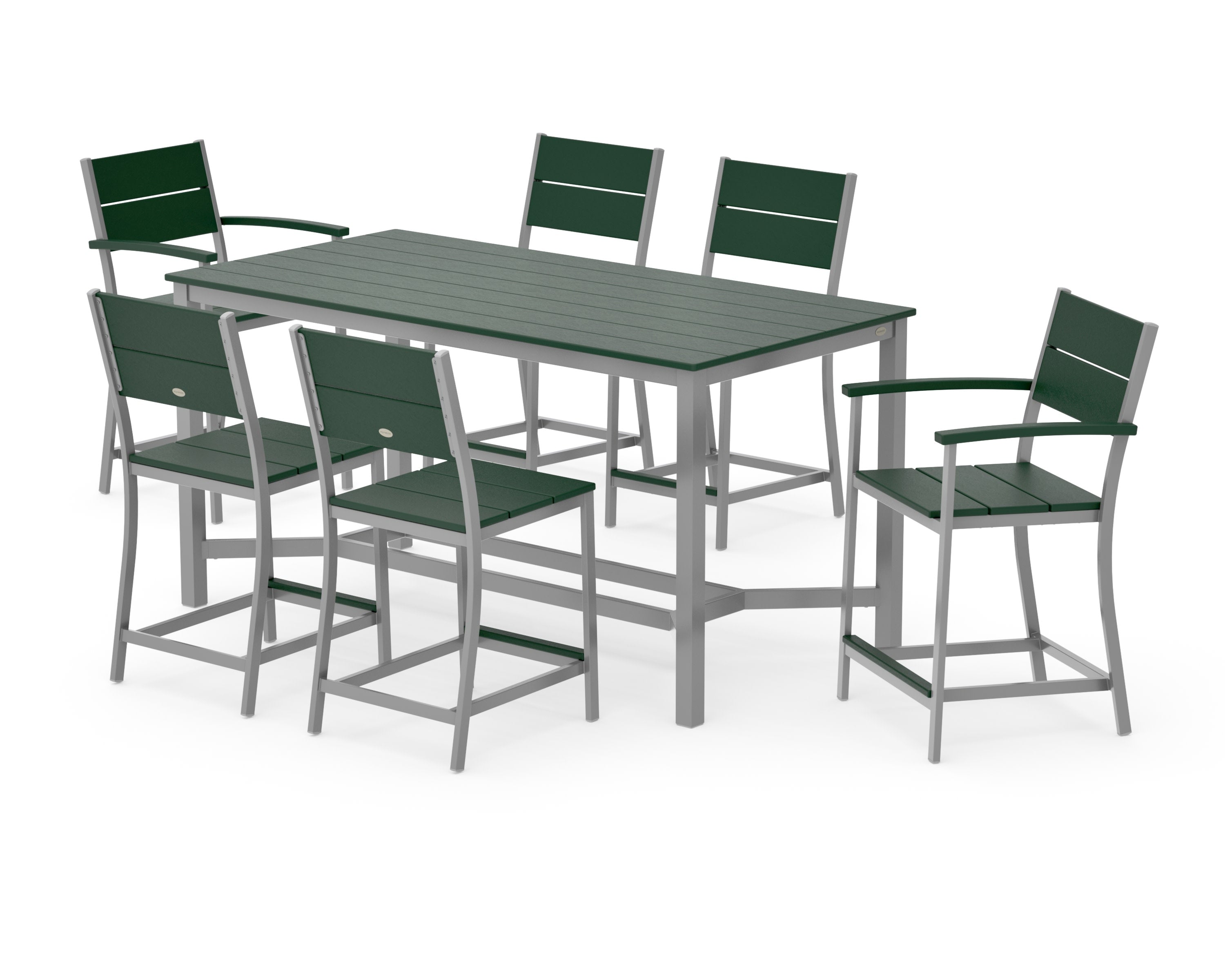 Main Street 7-Piece Counter Set in Silver / Green