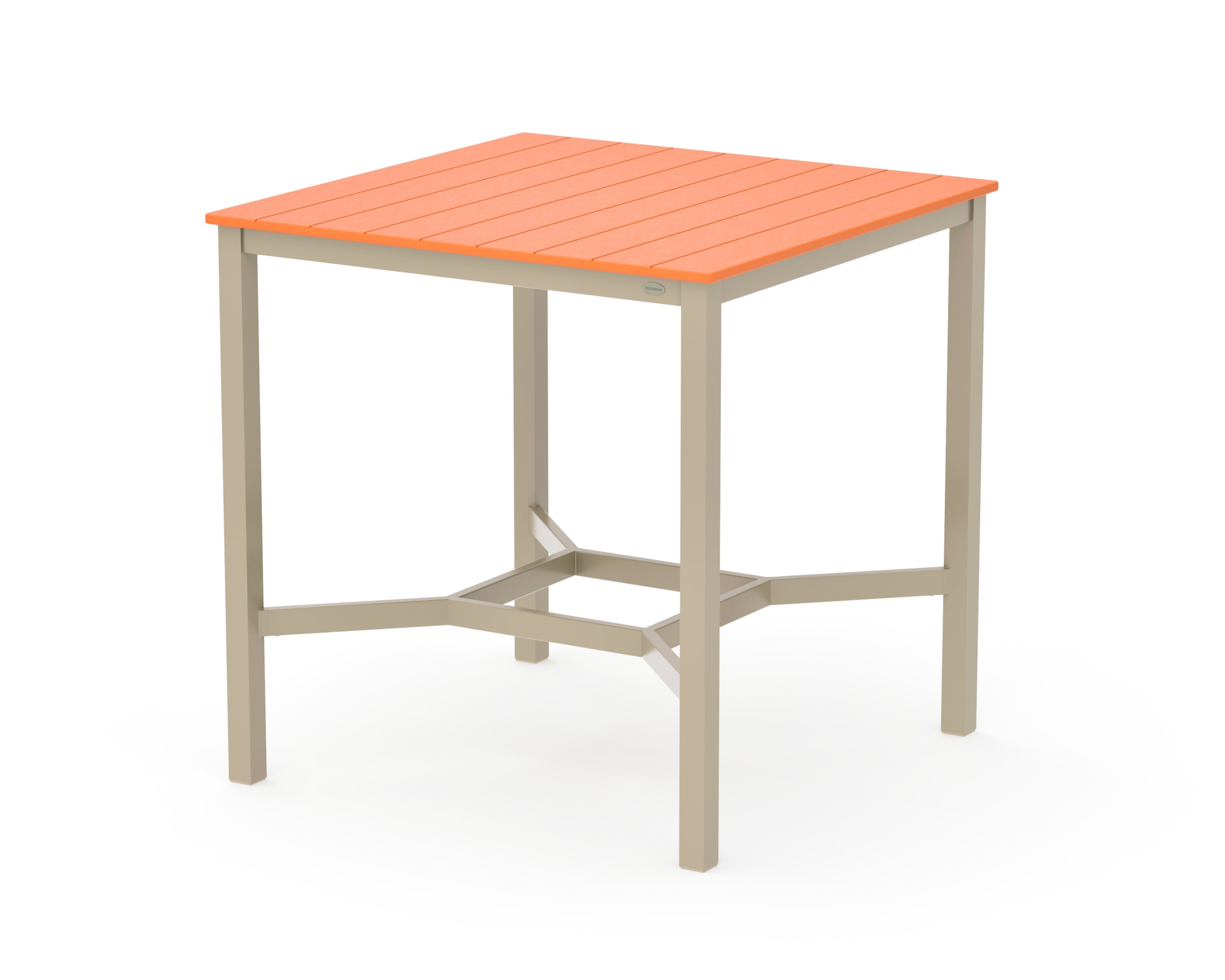 Main Street 42 x 42 Bar Table in Sand / Tangerine