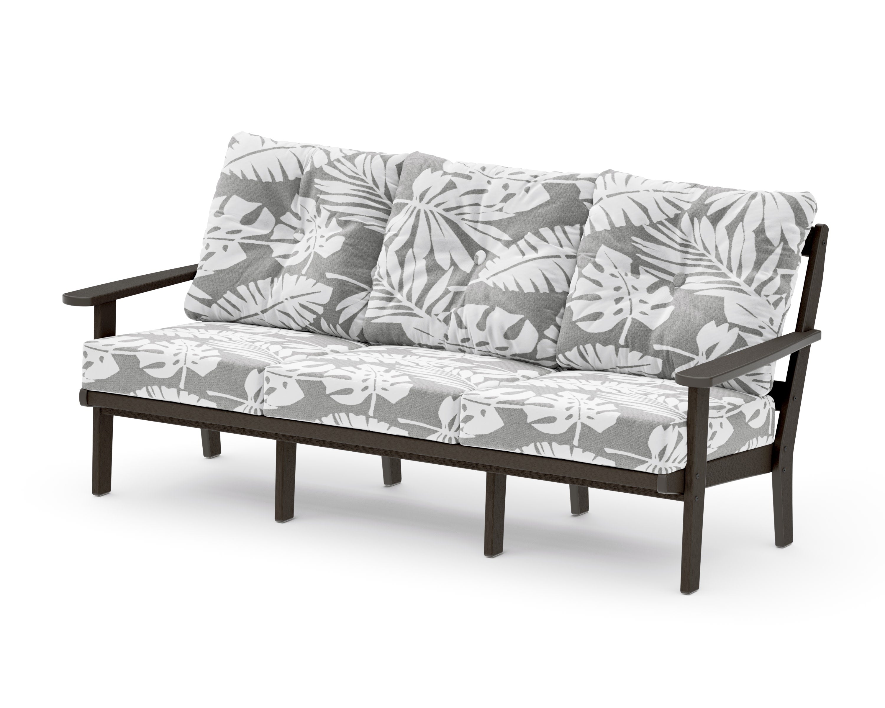 Mission Deep Seating Sofa in Vintage Coffee / Leaf Grey Mist