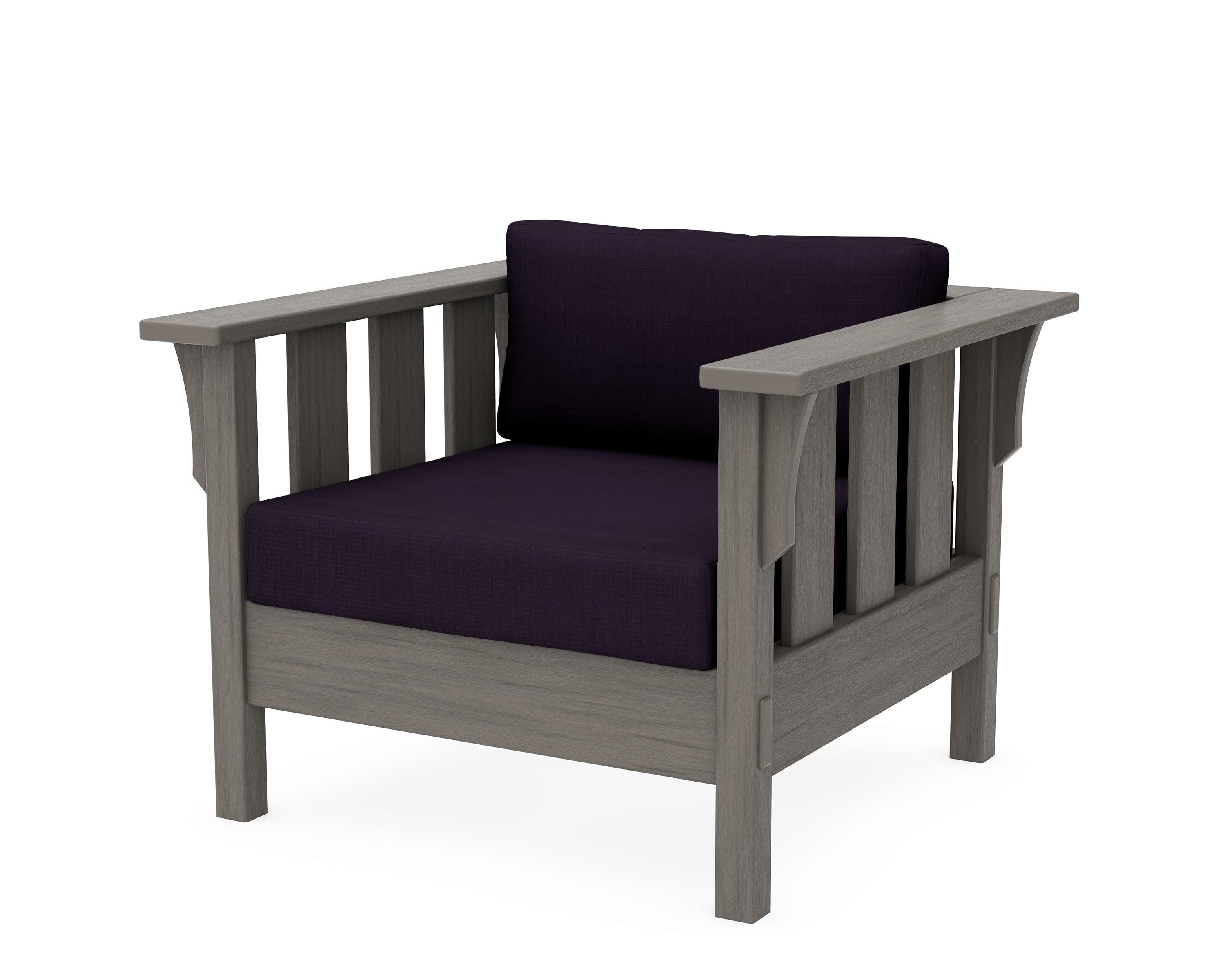 Acadia Deep Seating Chair in Driftwood / Navy Linen