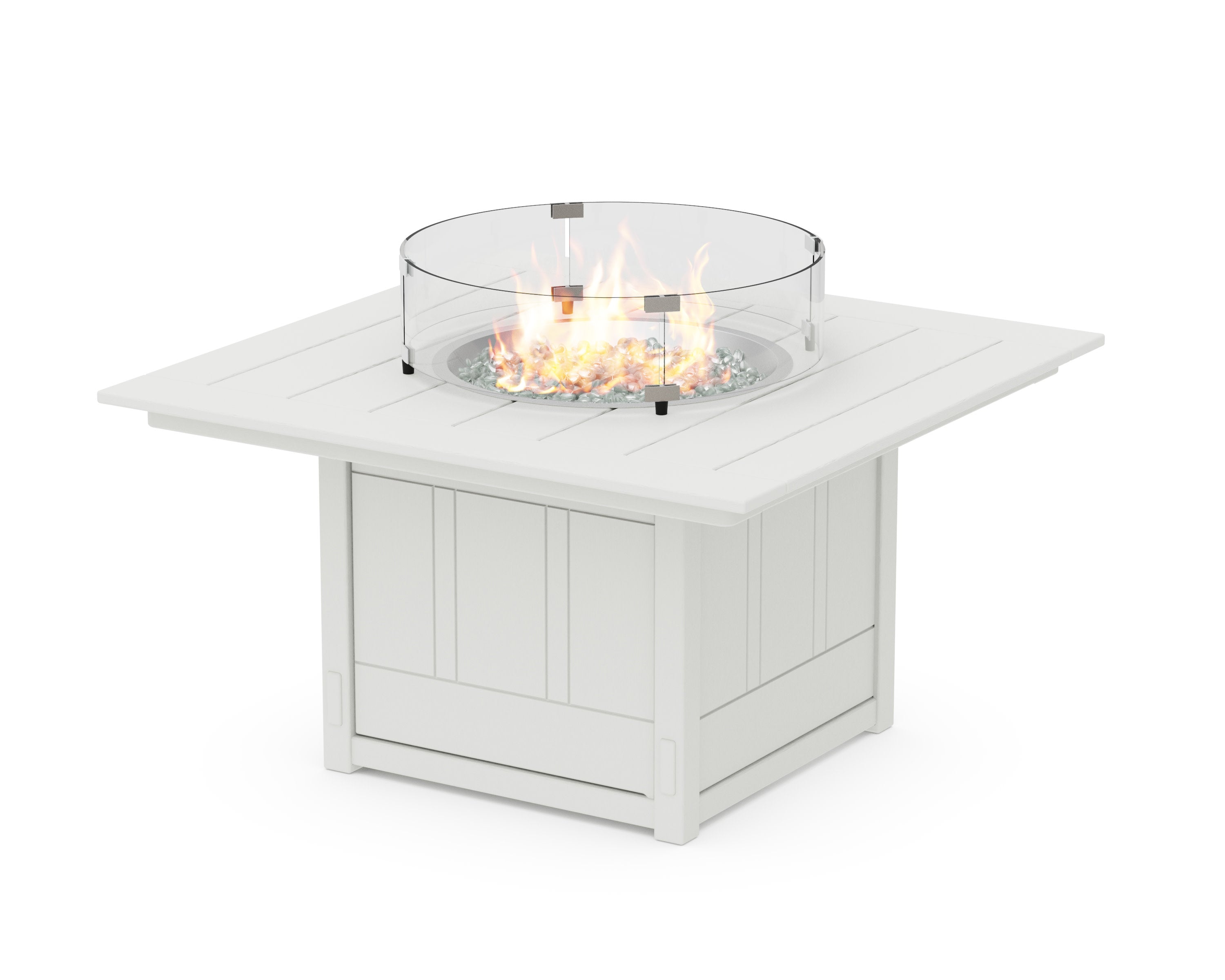 Acadia Square 42 Fire Pit Table in Vintage White