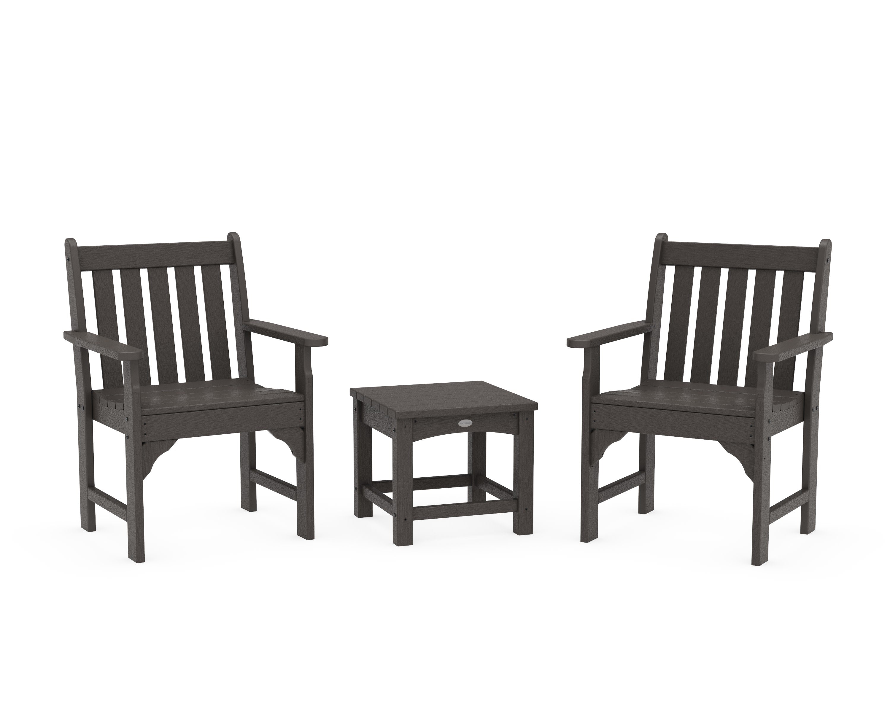 Vineyard 3-Piece Garden Chair Set in Vintage Coffee