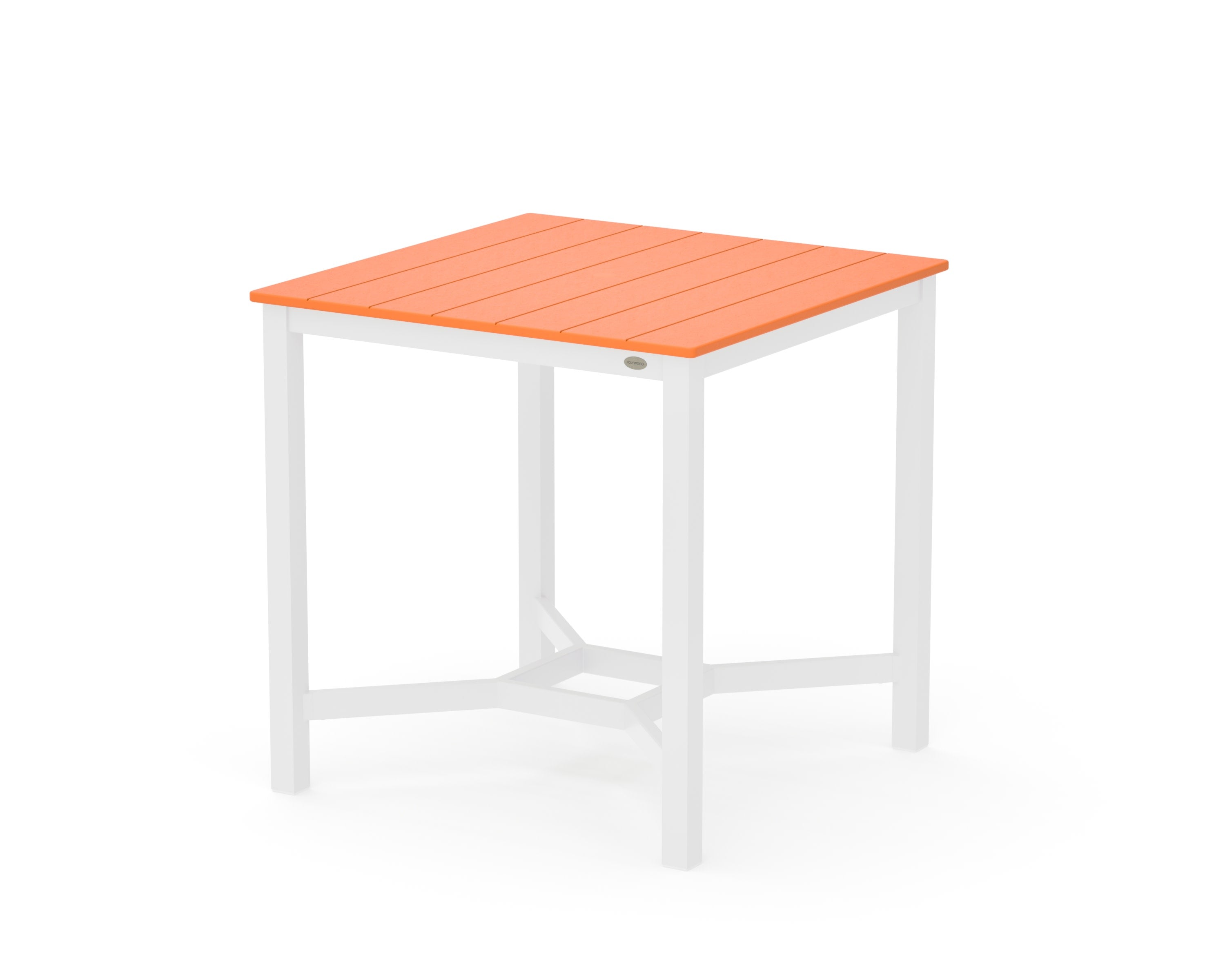 Main Street 36 x 36 Counter Table in White / Tangerine