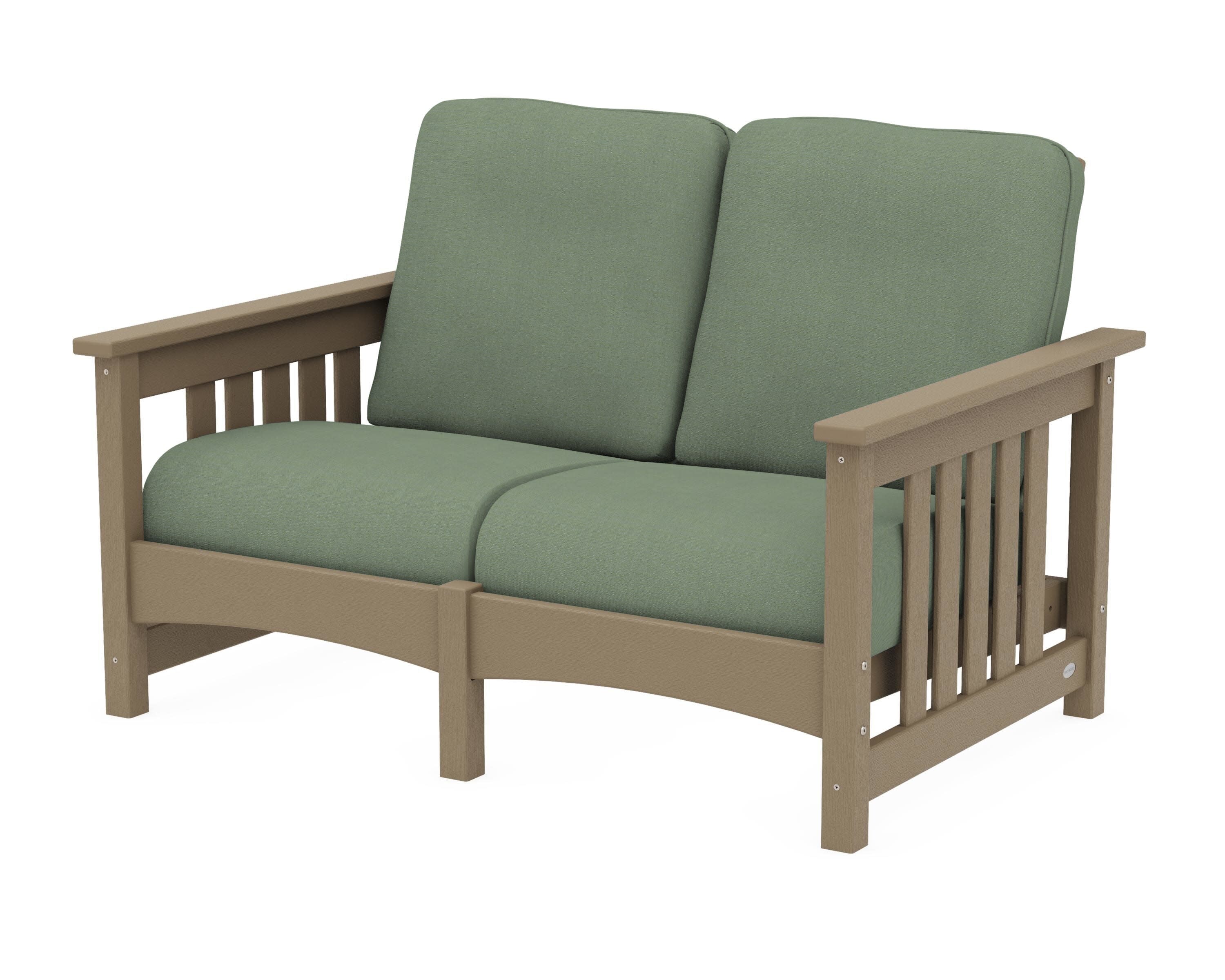 Club Mission Loveseat in Vintage Sahara / Exhale Rainwashed