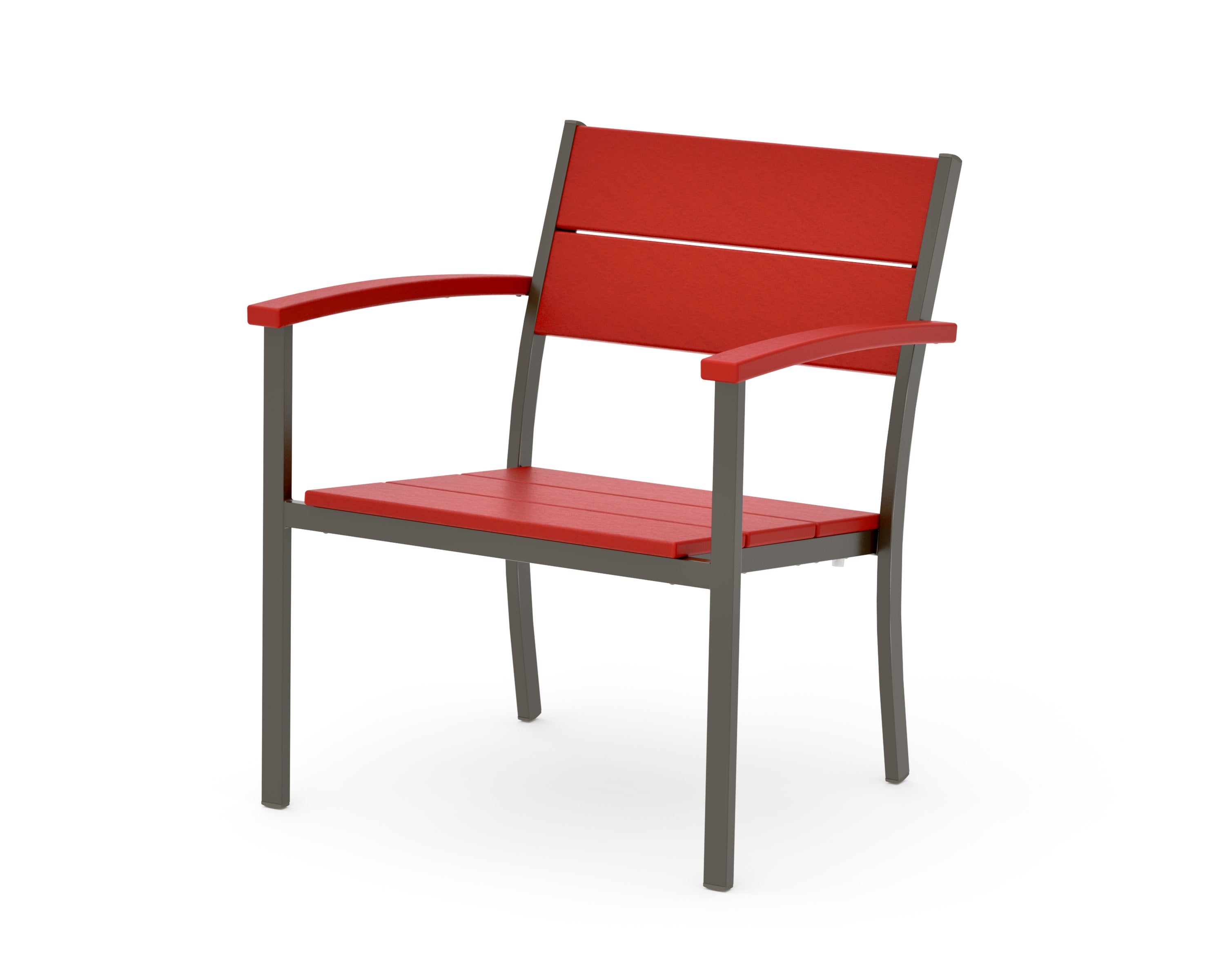Main Street Stacking Lounge Arm Chair in Bronze / Sunset Red