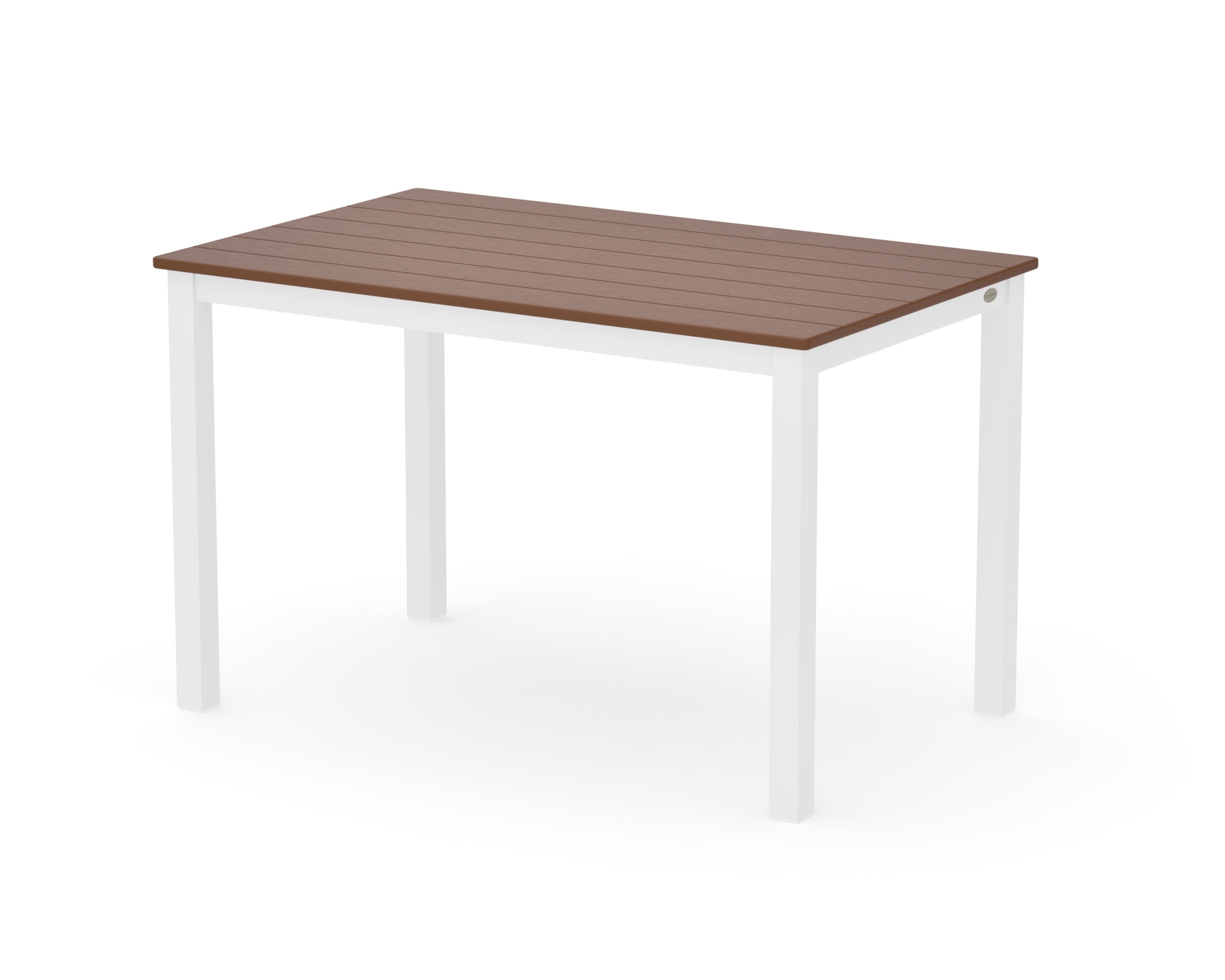 Main Street 30 x 48 Dining Table in White / Teak