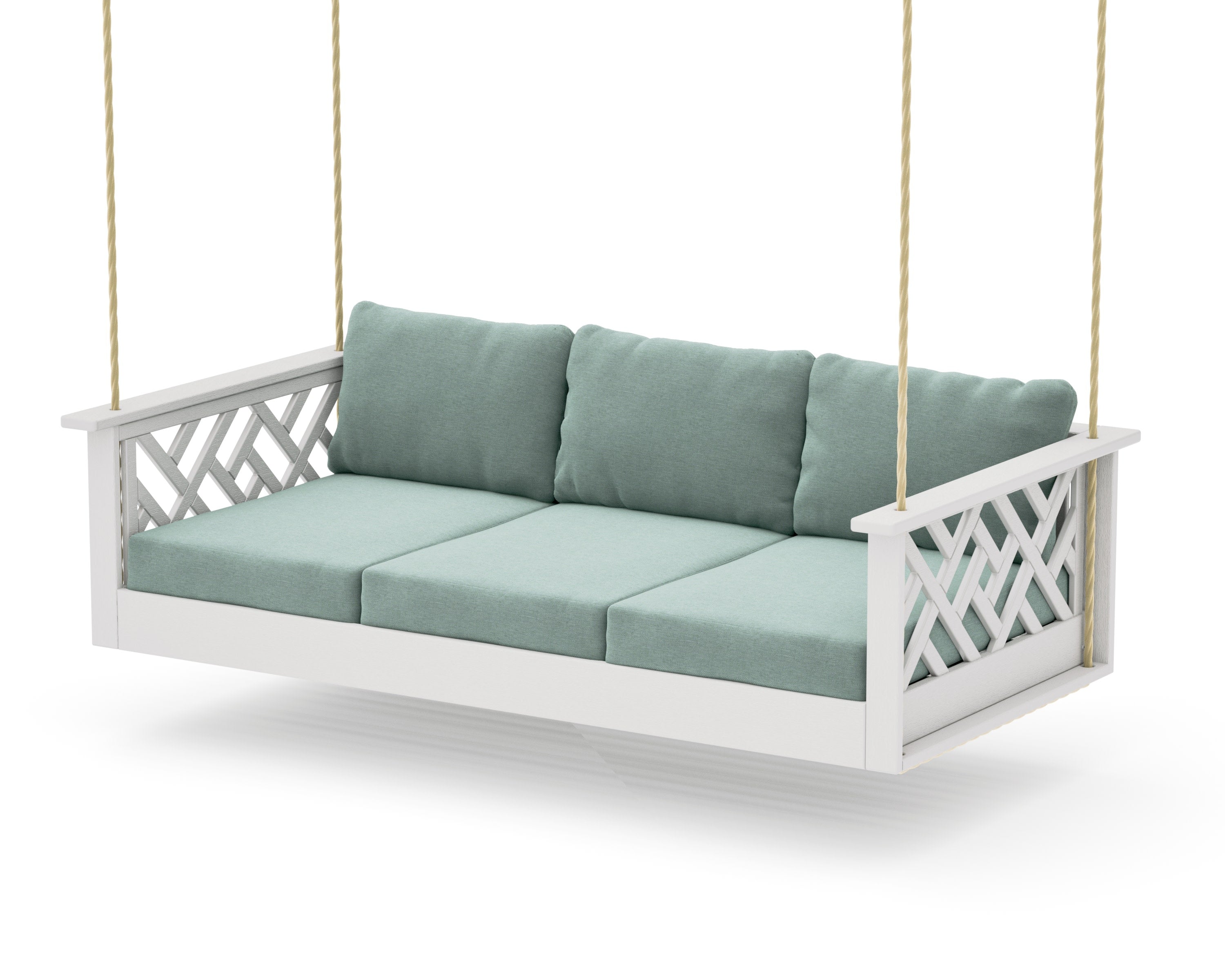 Chippendale Daybed Swing in Vintage White / Glacier Spa