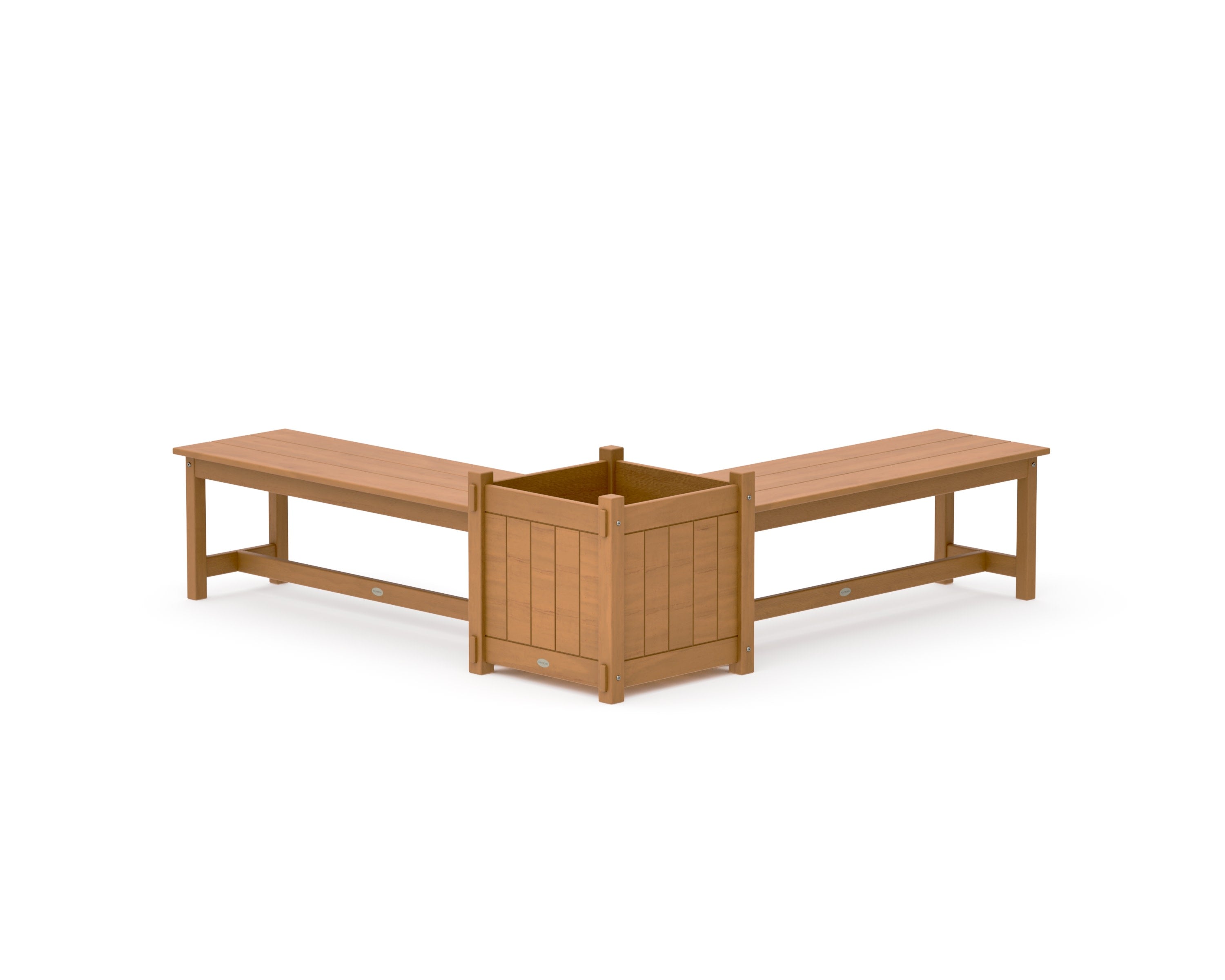 48" Vineyard L- Shaped Planter Bench Set- Large in Natural