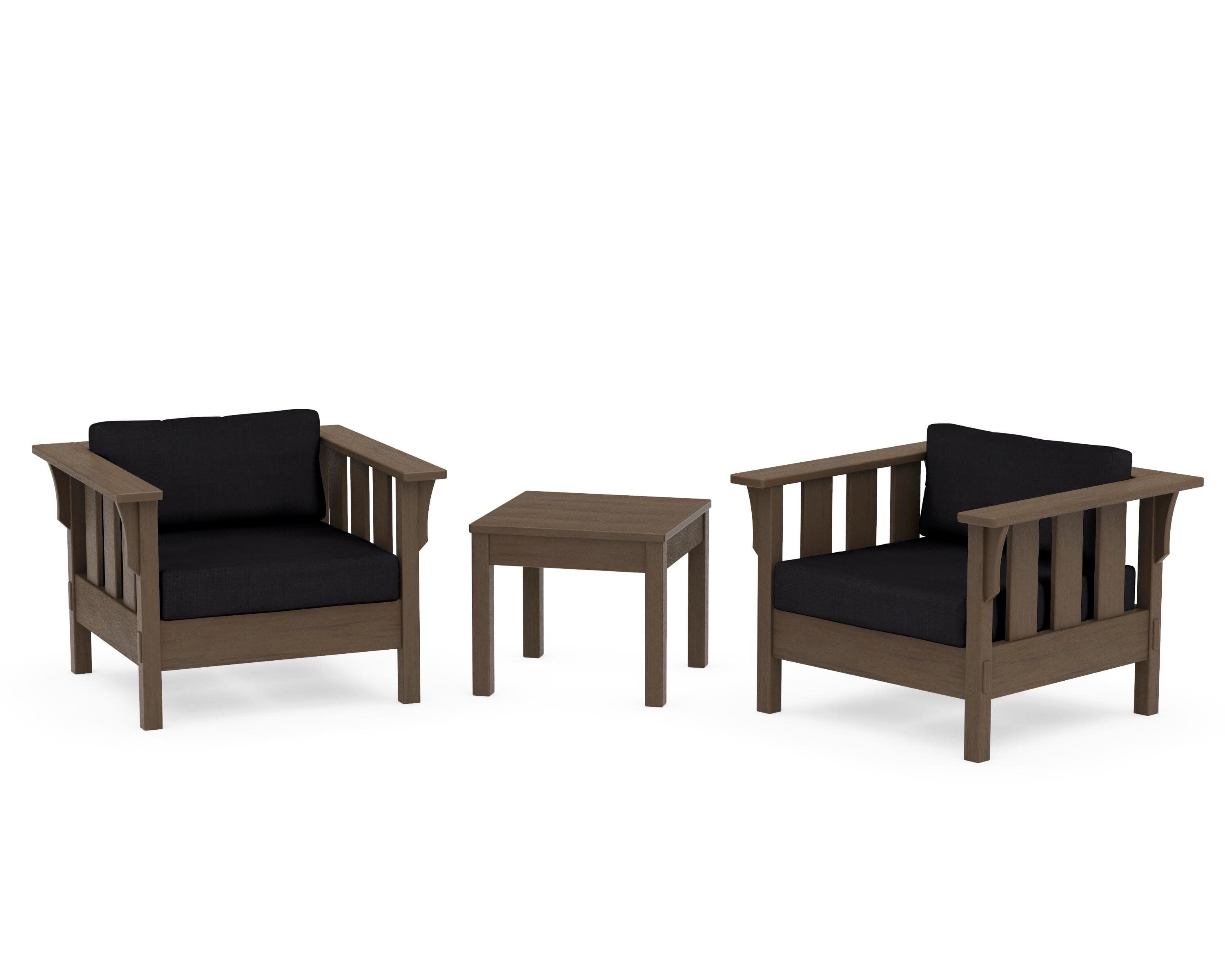 Acadia 3-Piece Deep Seating Set in Kona / Midnight Linen