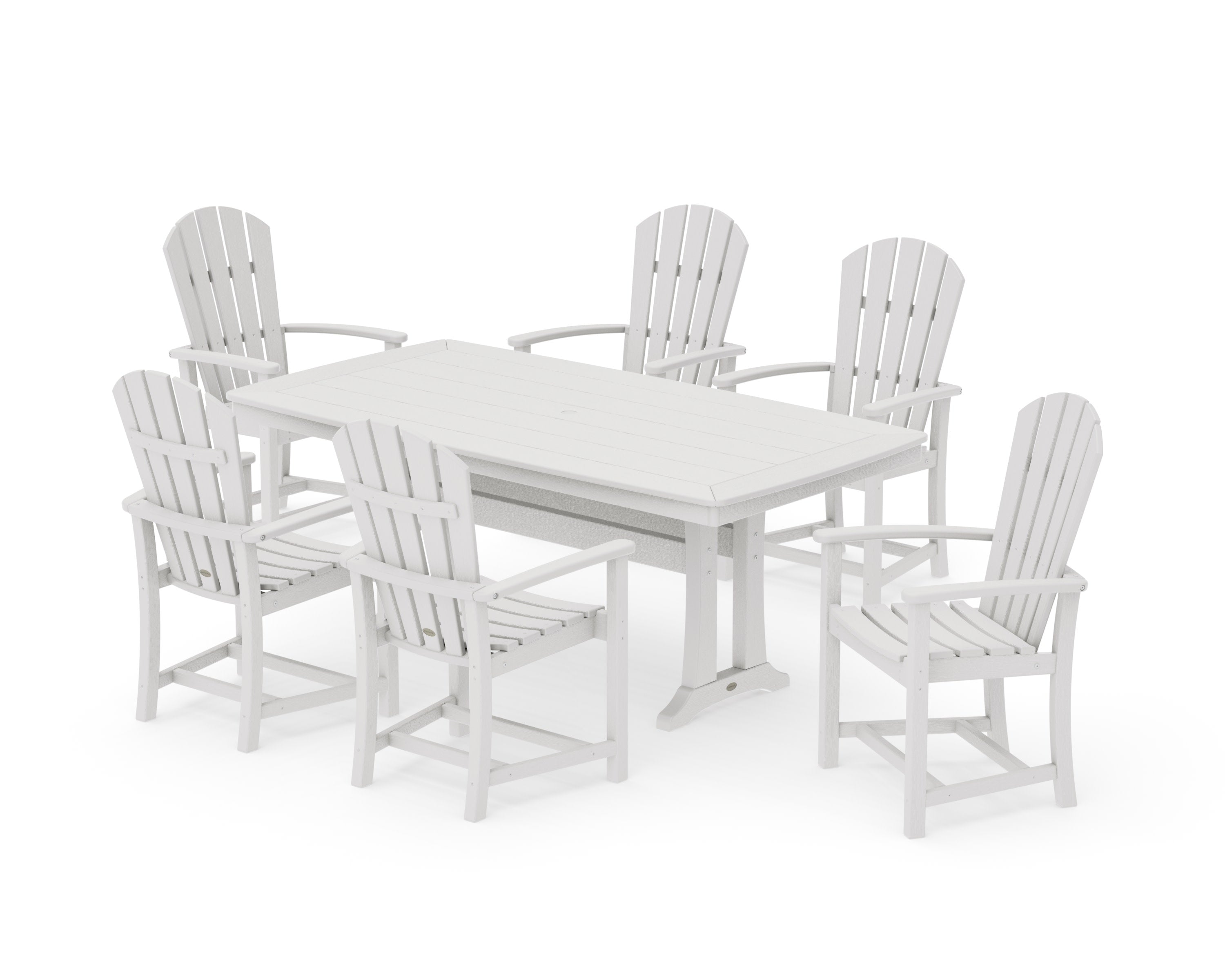 Palm Coast 7-Piece Dining Set with Trestle Legs in Vintage White