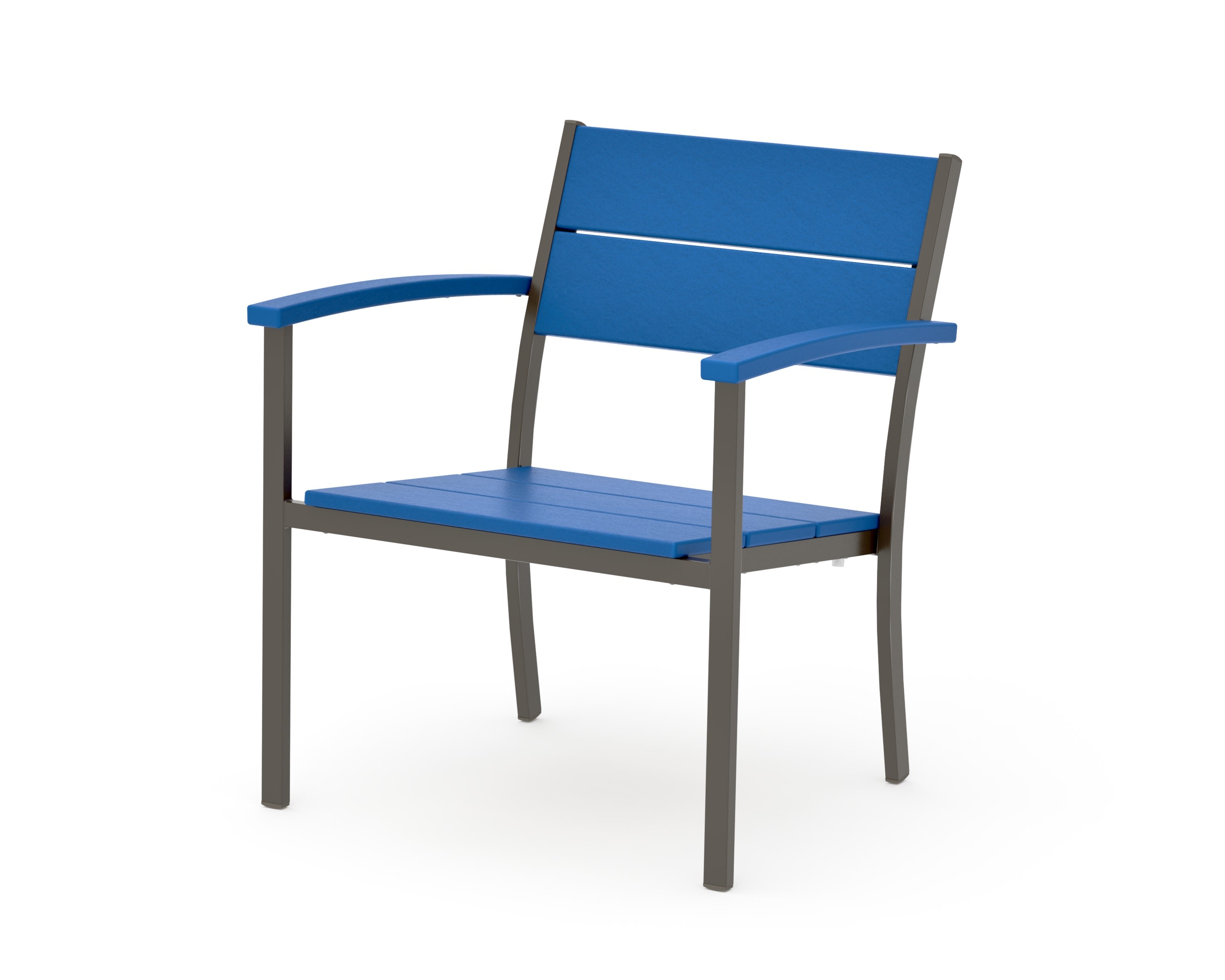 Main Street Stacking Lounge Arm Chair in Bronze / Pacific Blue
